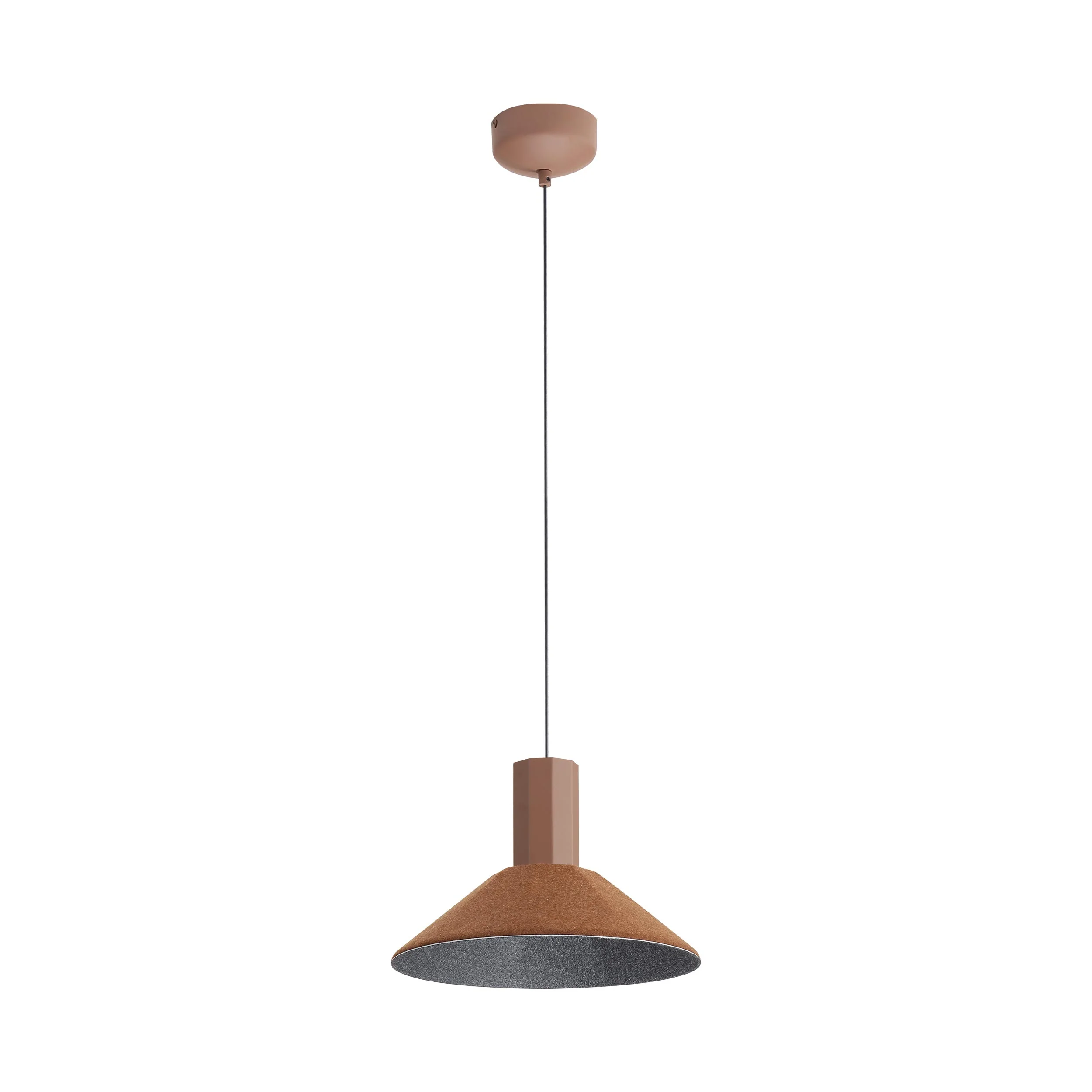 Golden Lighting Faroe 13in Integrated LED Pendant in Coffee/Black Felt - Image 2
