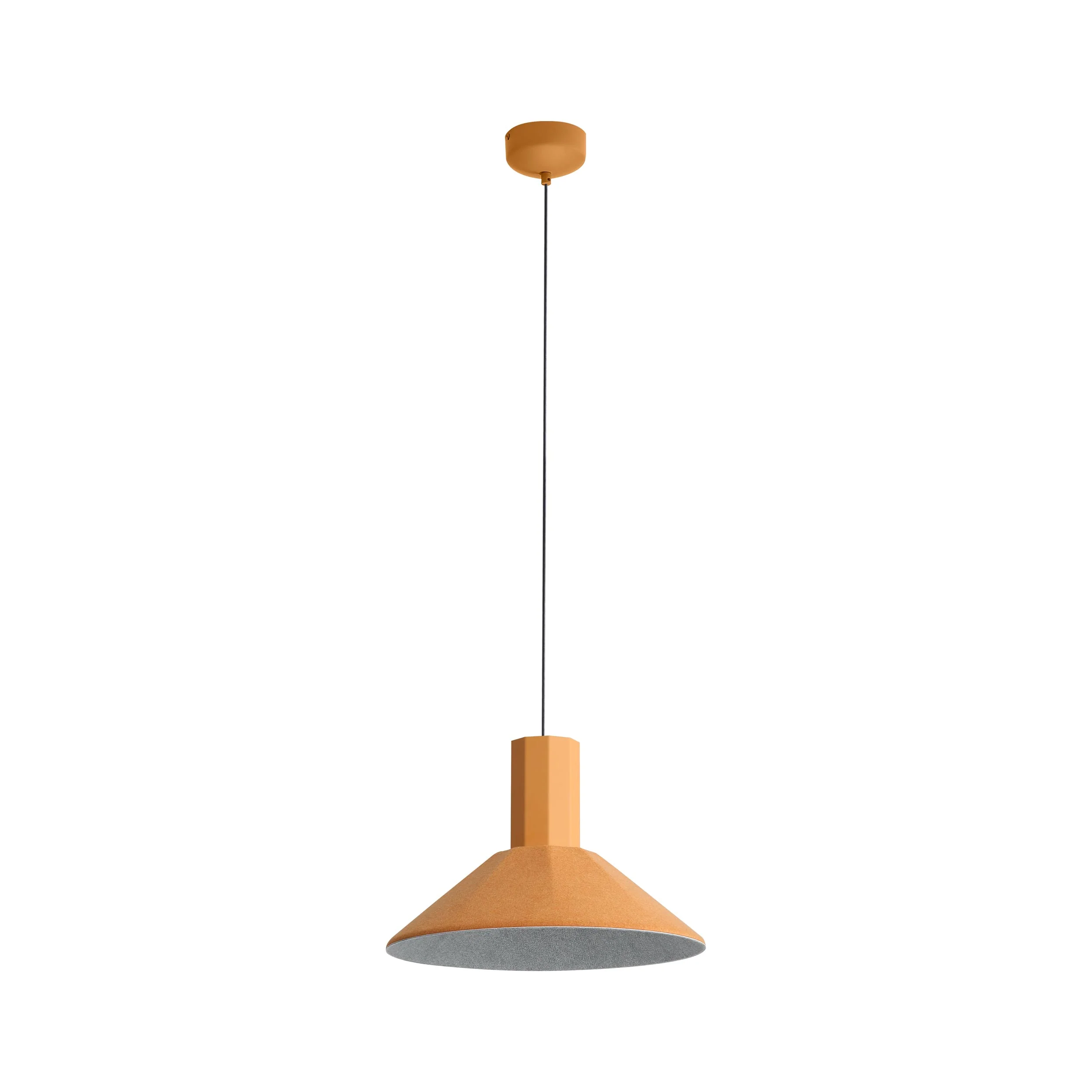 Golden Lighting Faroe 13in Integrated LED Pendant in Earth Yellow/Grey Felt - Image 2