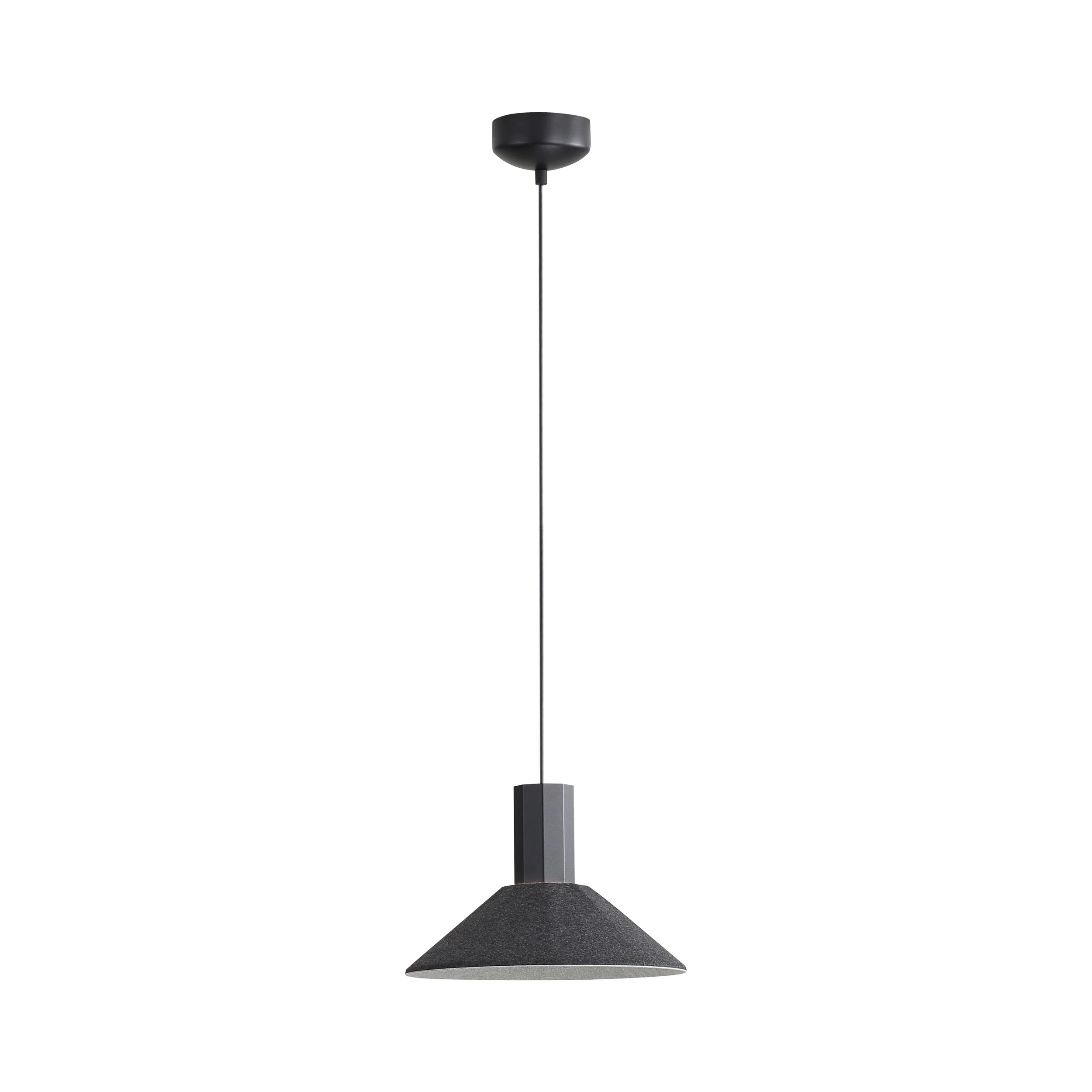 Golden Lighting Faroe 13in Integrated LED Pendant in Flecked Black/Grey Felt - Image 2