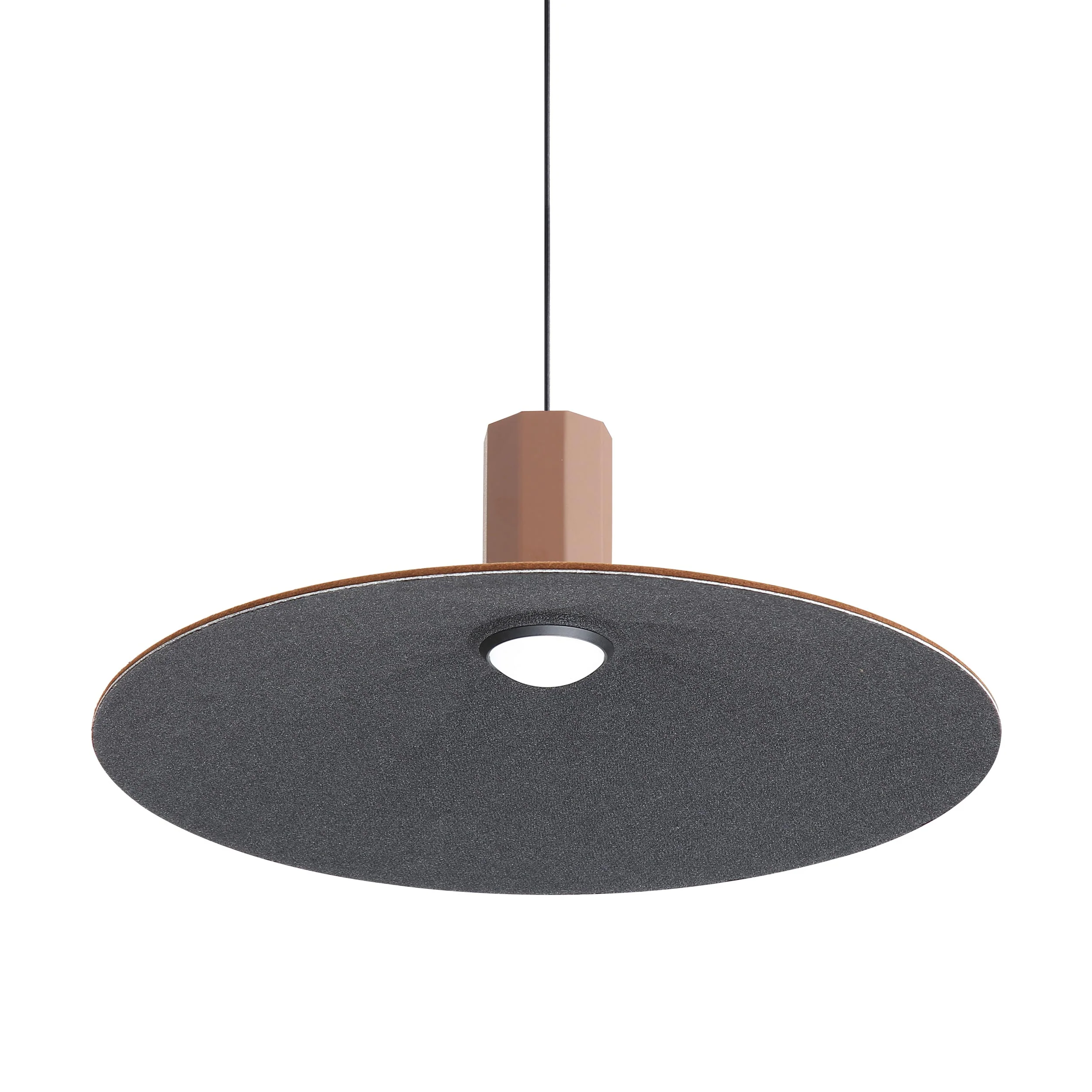Golden Lighting Faroe 20in Integrated LED Pendant in Coffee/Black Felt - Image 2