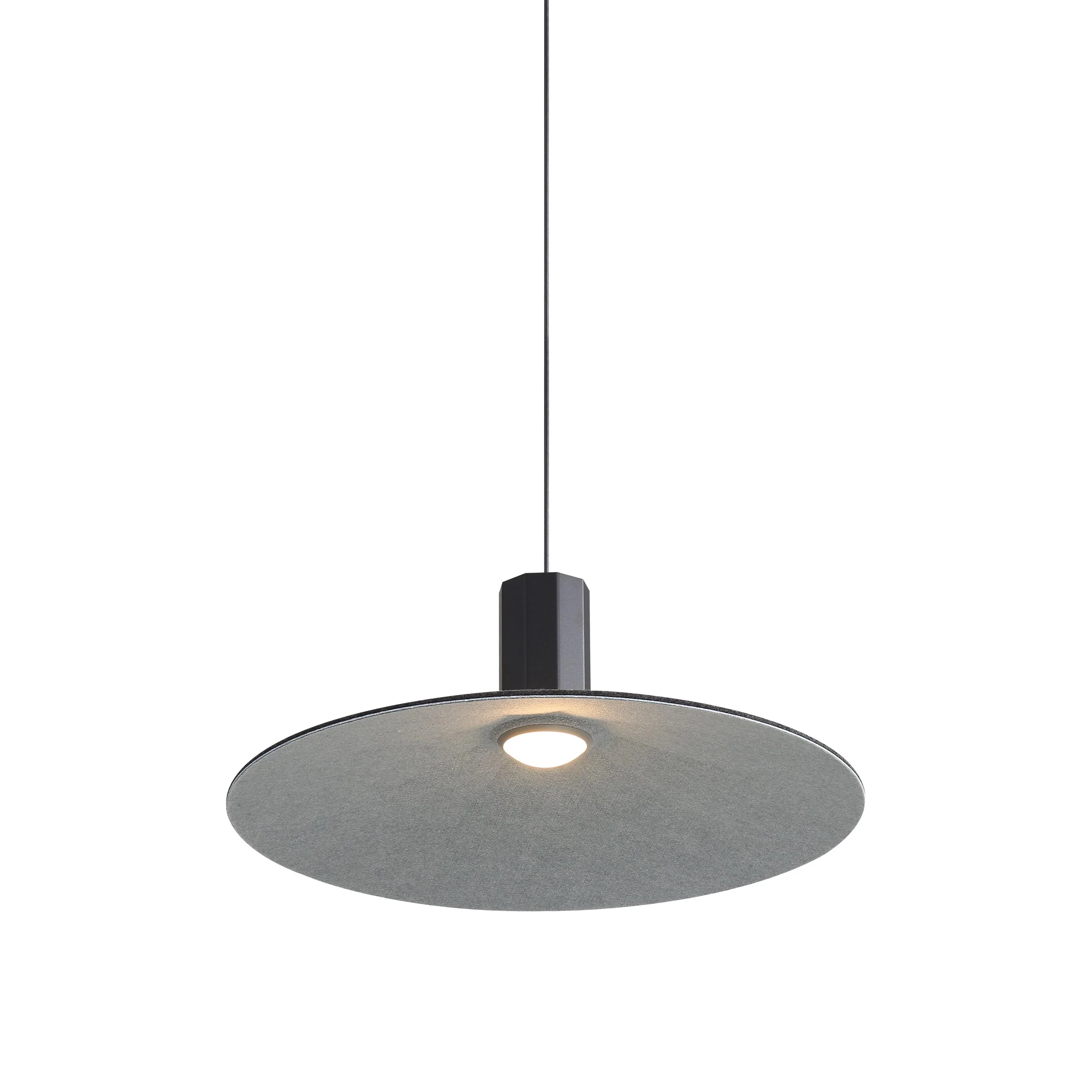 Golden Lighting Faroe 20in Integrated LED Pendant in Flecked Black/Grey Felt - Image 2