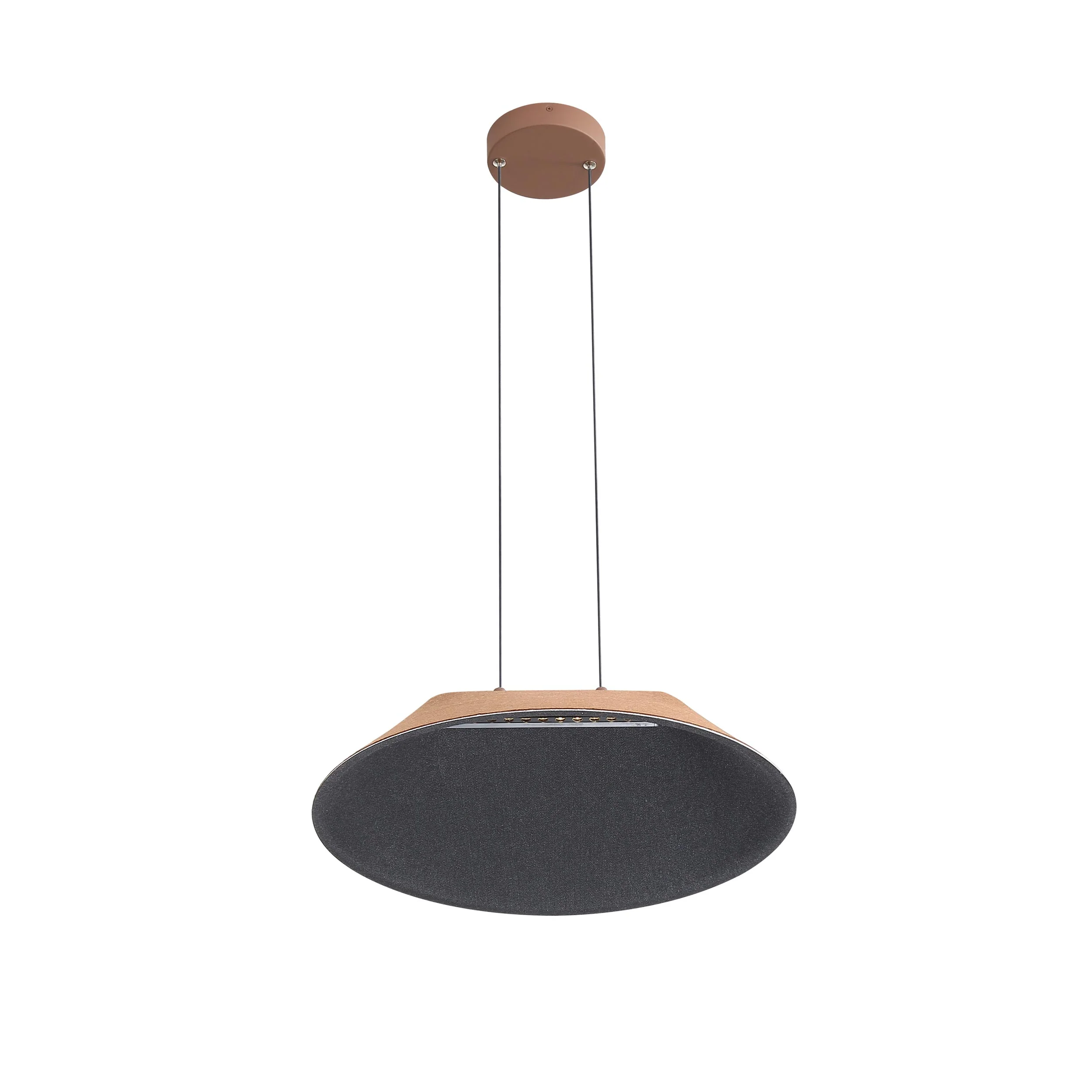 Golden Lighting Faroe 21in Integrated LED Pendant in Coffee/Black Felt - Image 2