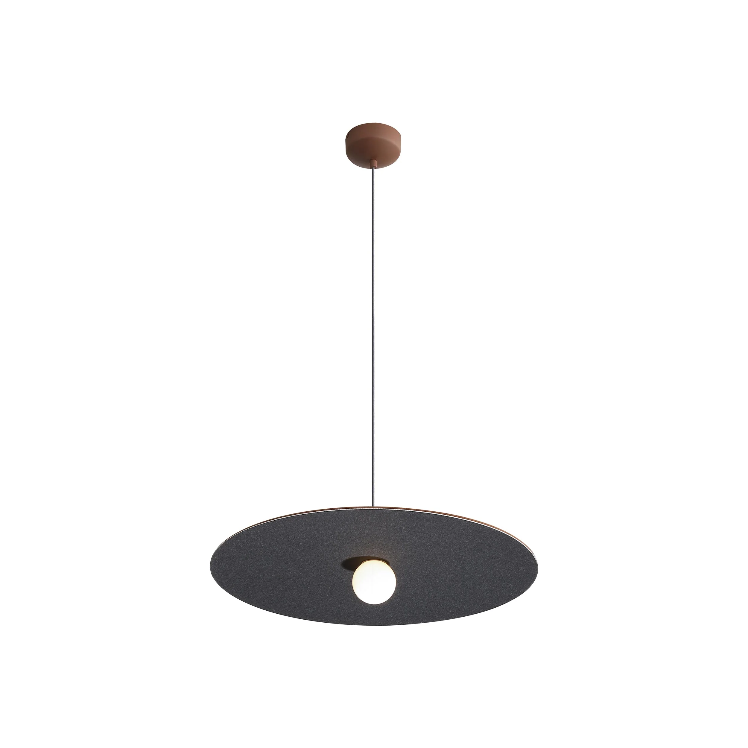 Golden Lighting Faroe 24in Integrated LED Pendant in Coffee/Black Felt - Image 2