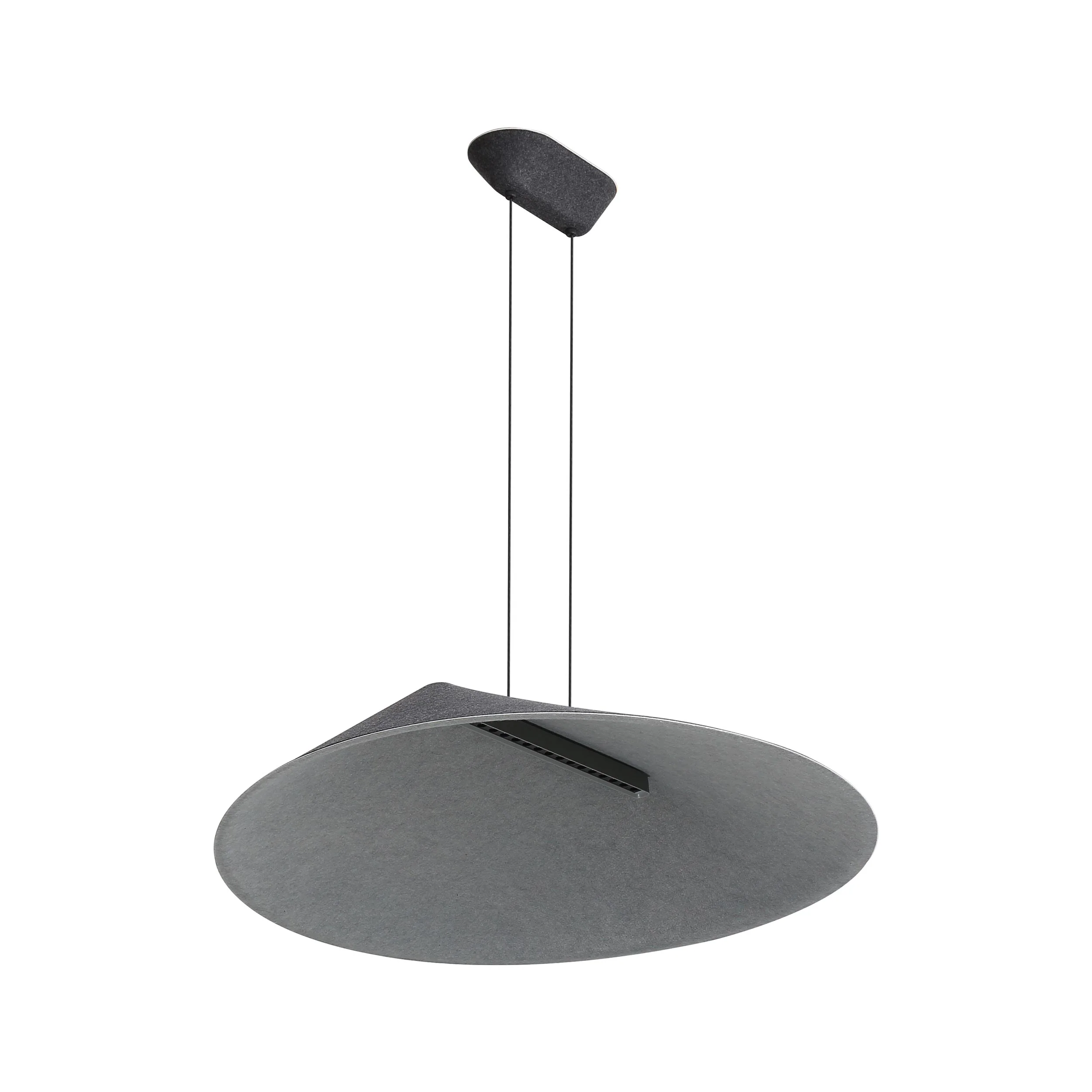 Golden Lighting Faroe 30in Integrated LED Pendant in Flecked Black/Grey Felt - Image 2