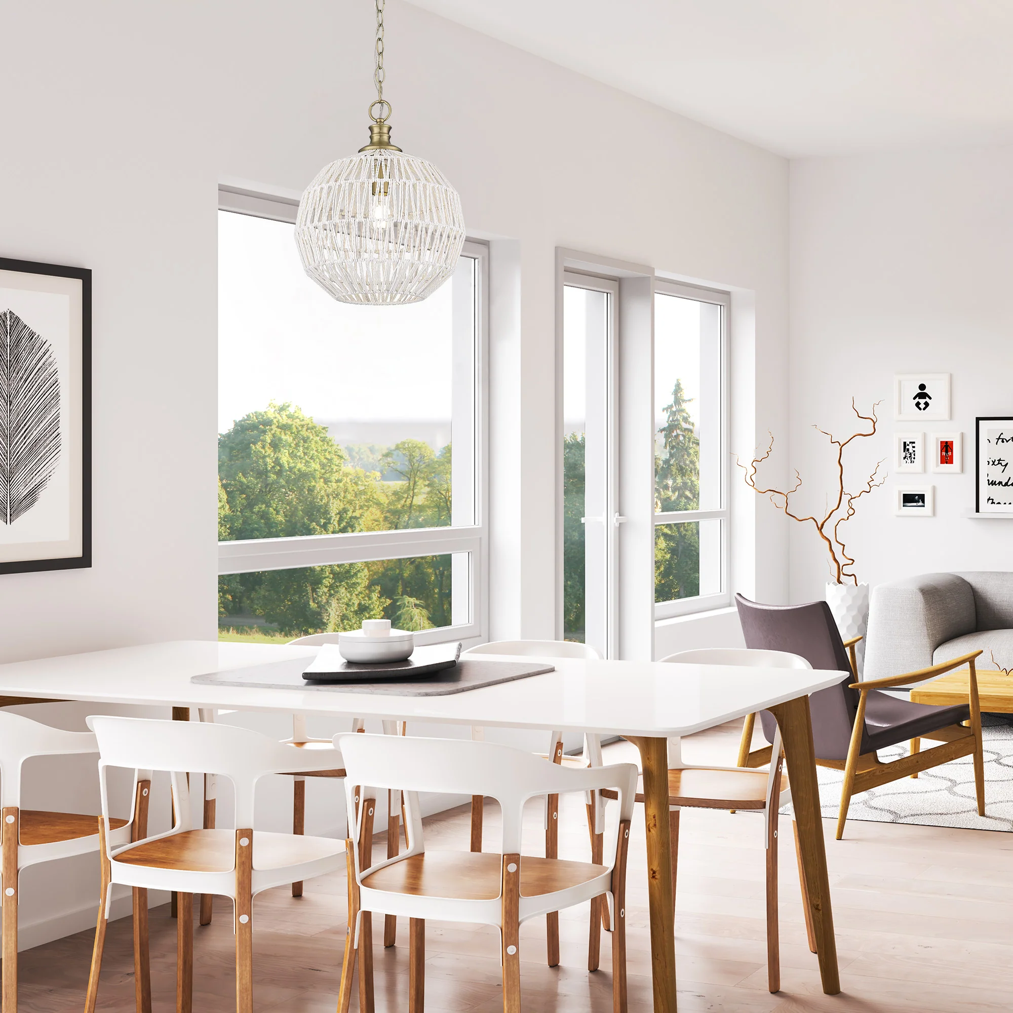 Golden Lighting Florence 1-light Pendant in Brushed Champagne Brass - Image 2