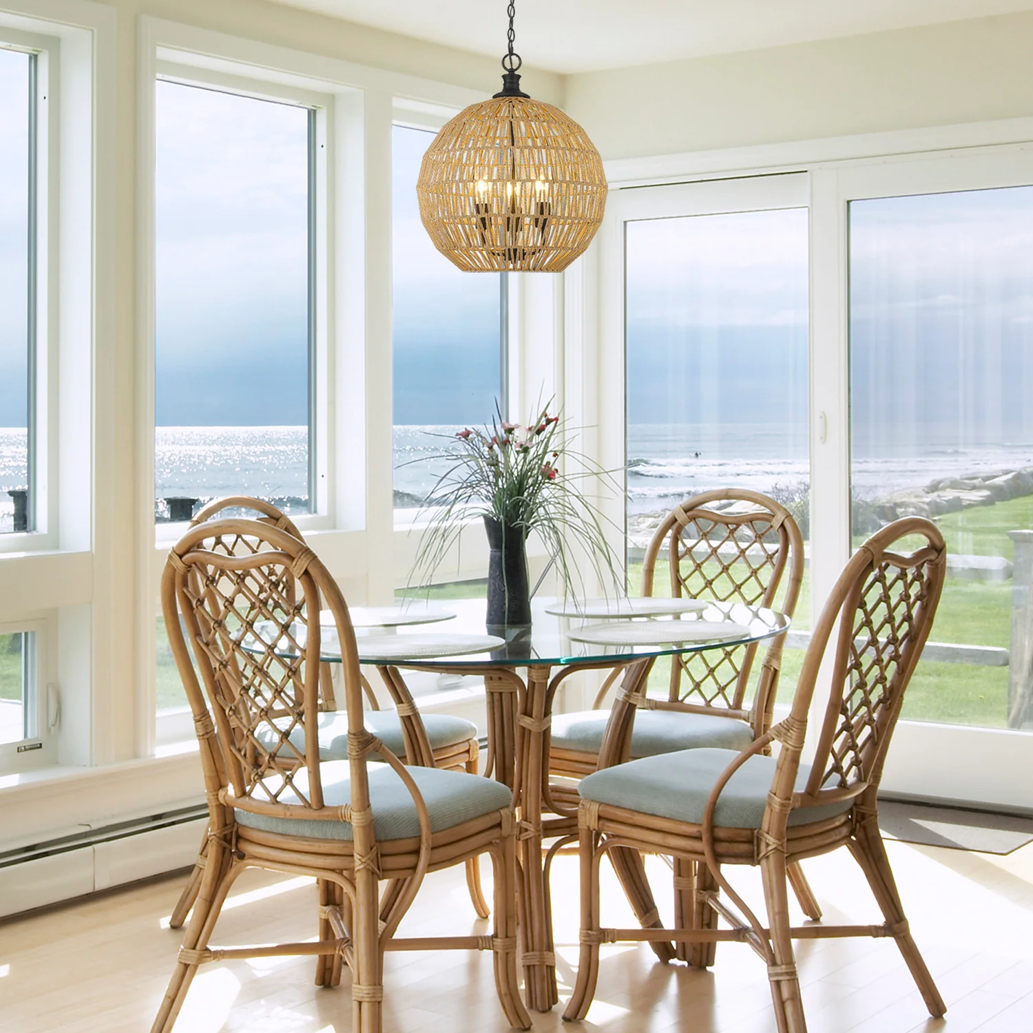 Golden Lighting Florence 3-light Pendant in Matte Black - Image 2