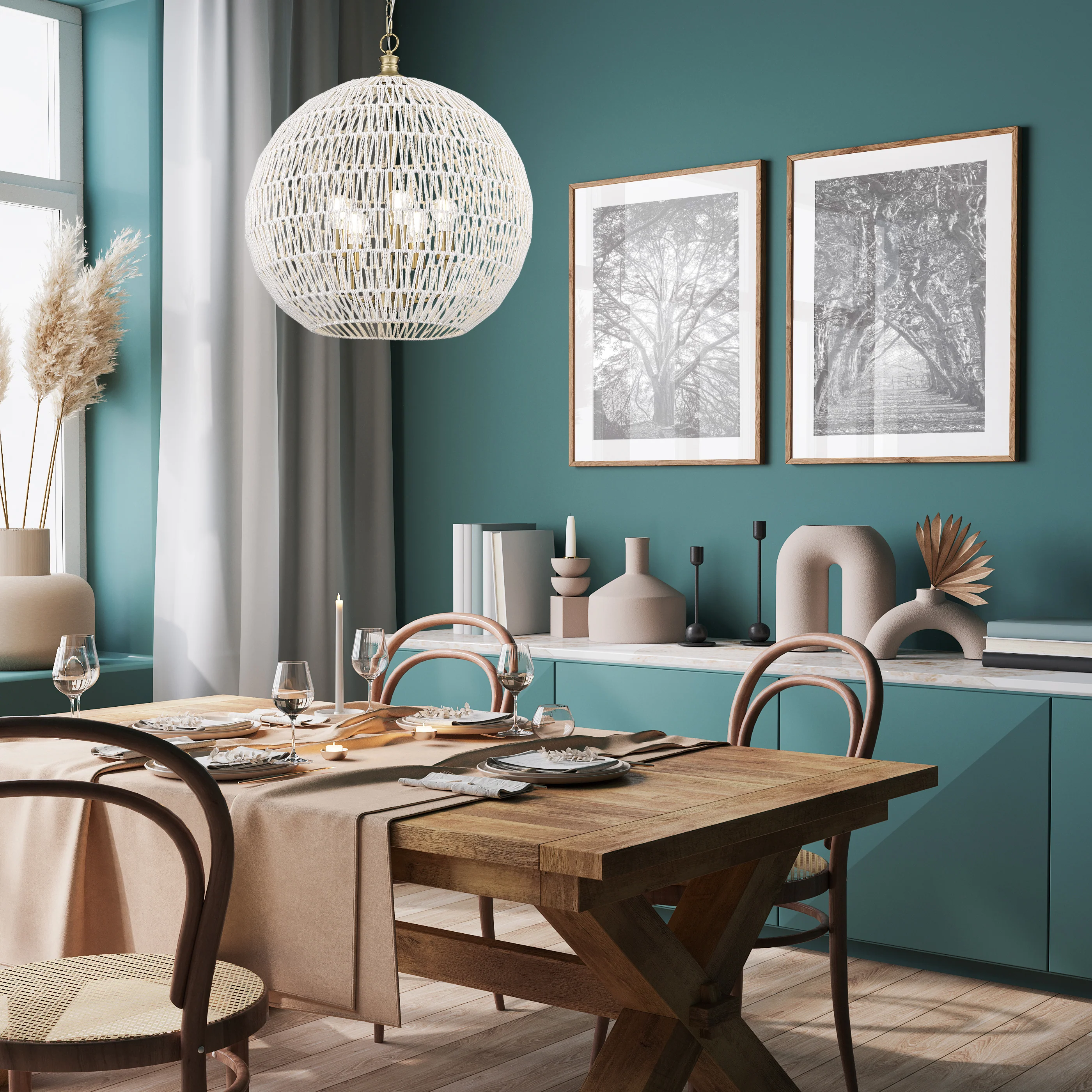 Golden Lighting Florence 5-light Pendant in Brushed Champagne Brass - Image 2
