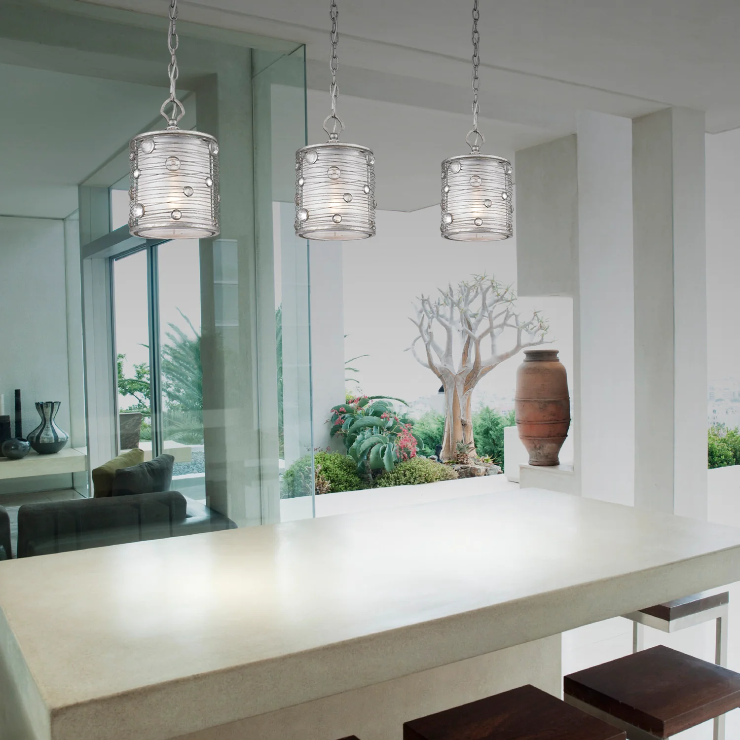 Golden Lighting Joia 1-light Pendant in Peruvian Silver - Image 2