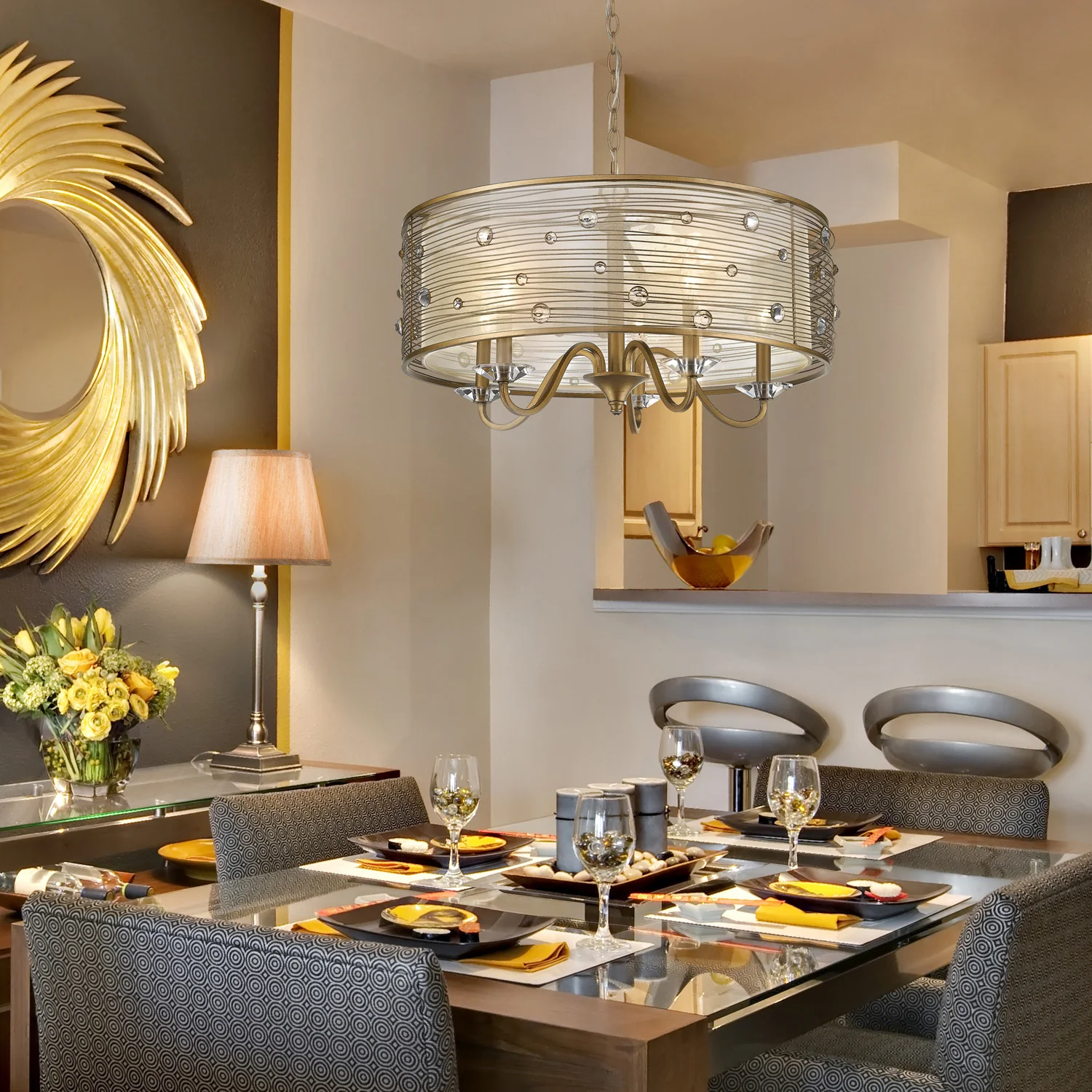 Golden Lighting Joia 5-light Chandelier in Peruvian Gold - Image 2