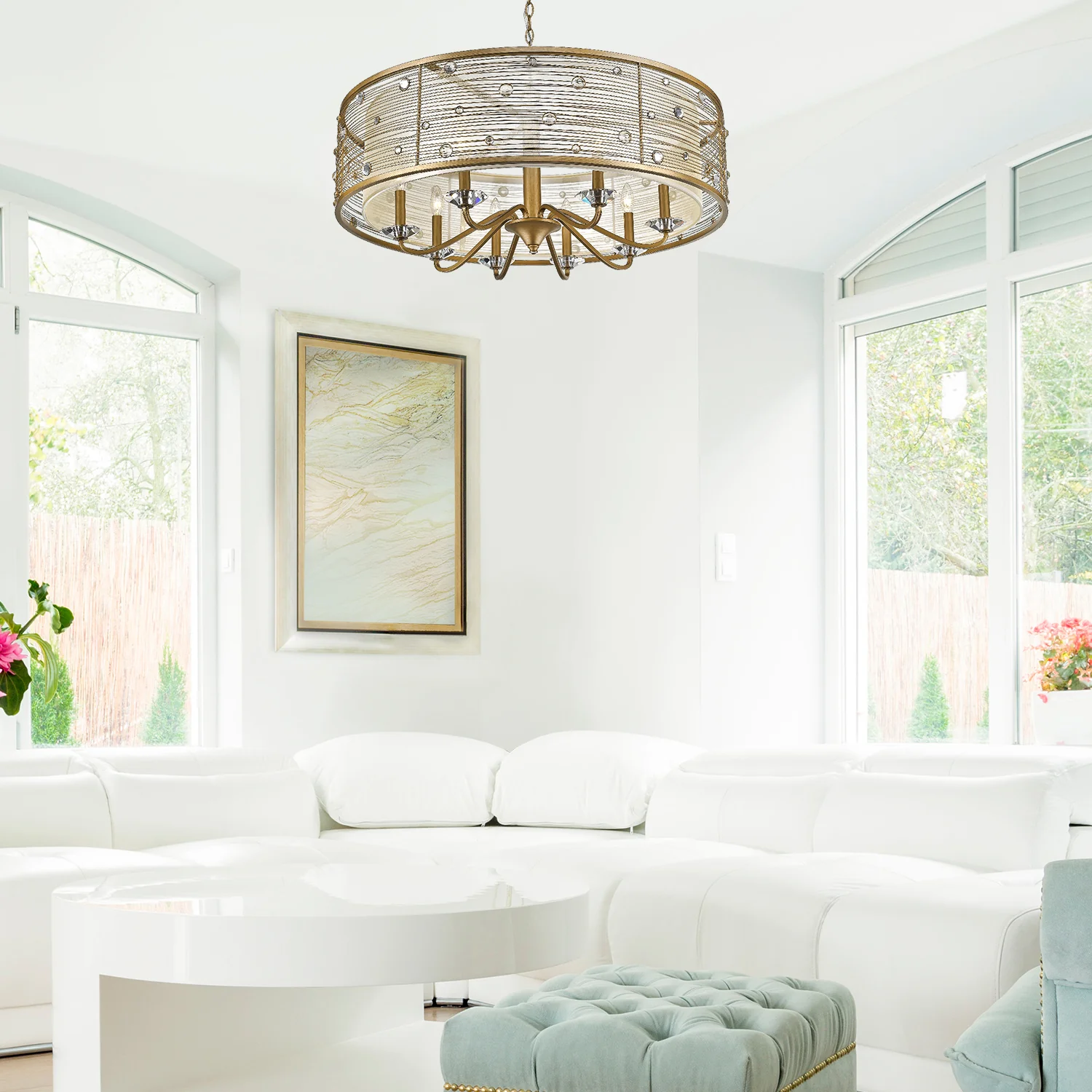 Golden Lighting Joia 8-light Chandelier in Peruvian Gold - Image 2