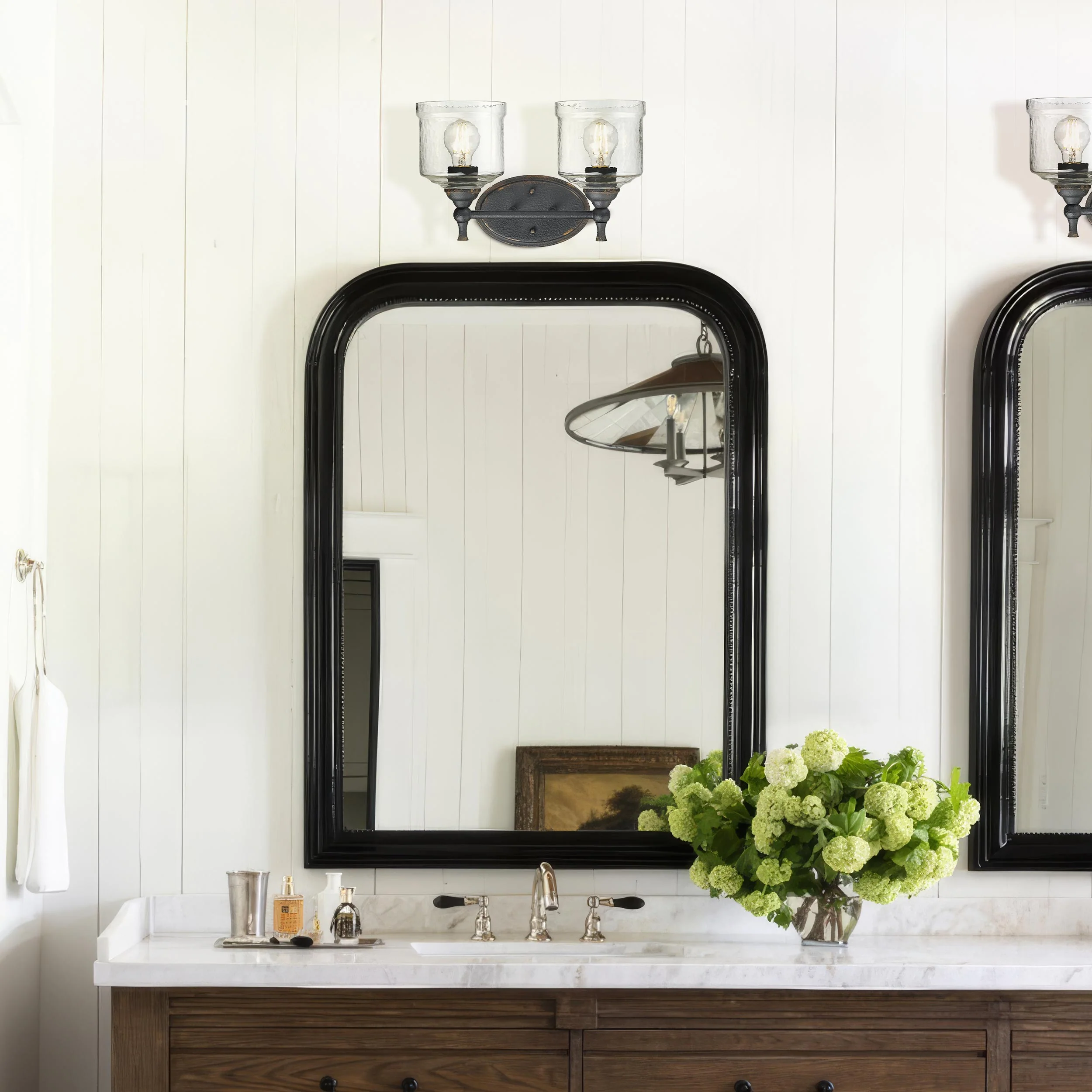 Golden Lighting Keating 2-light Vanity in Antique Black Iron - Image 2