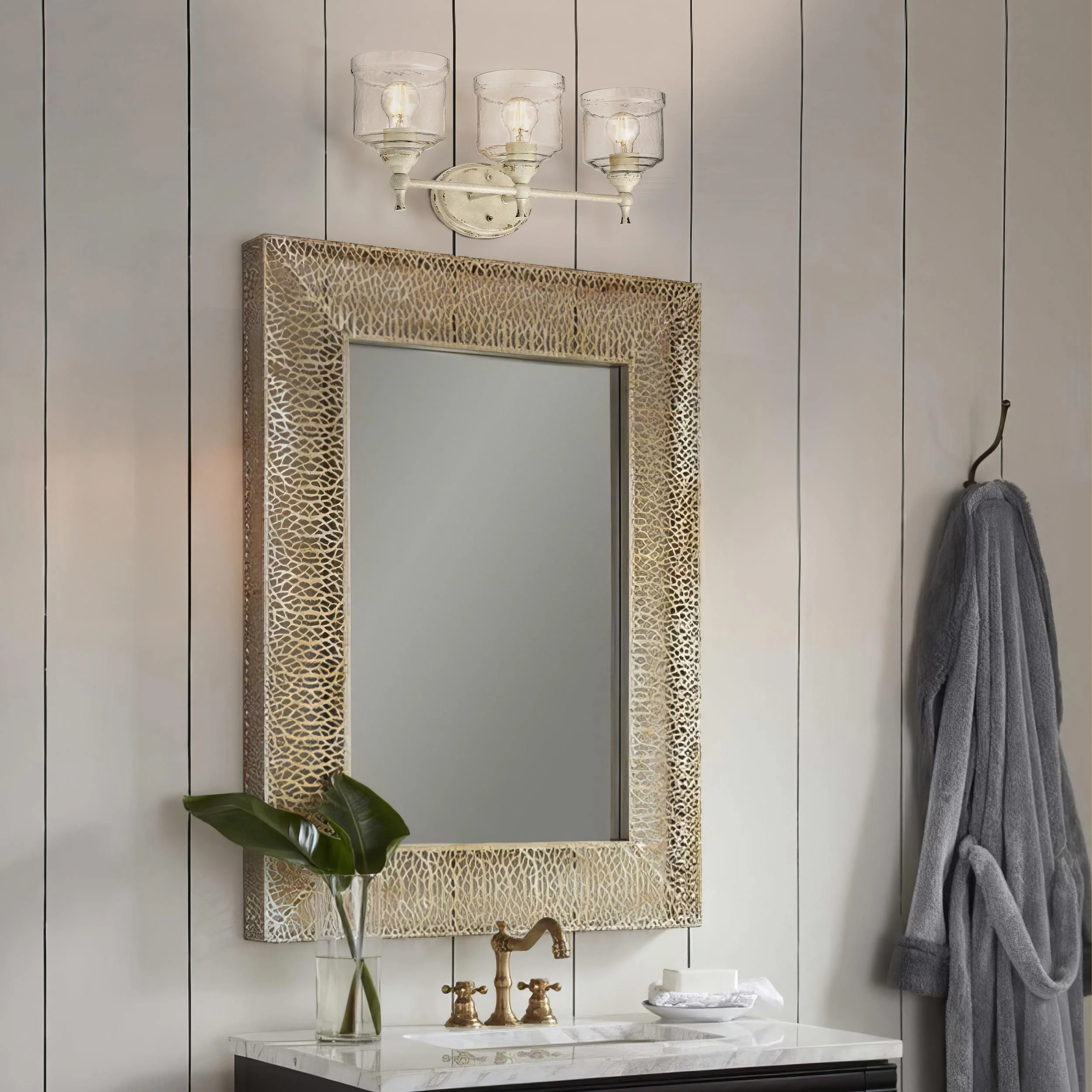Golden Lighting Keating 3-light Vanity in Antique Ivory - Image 2