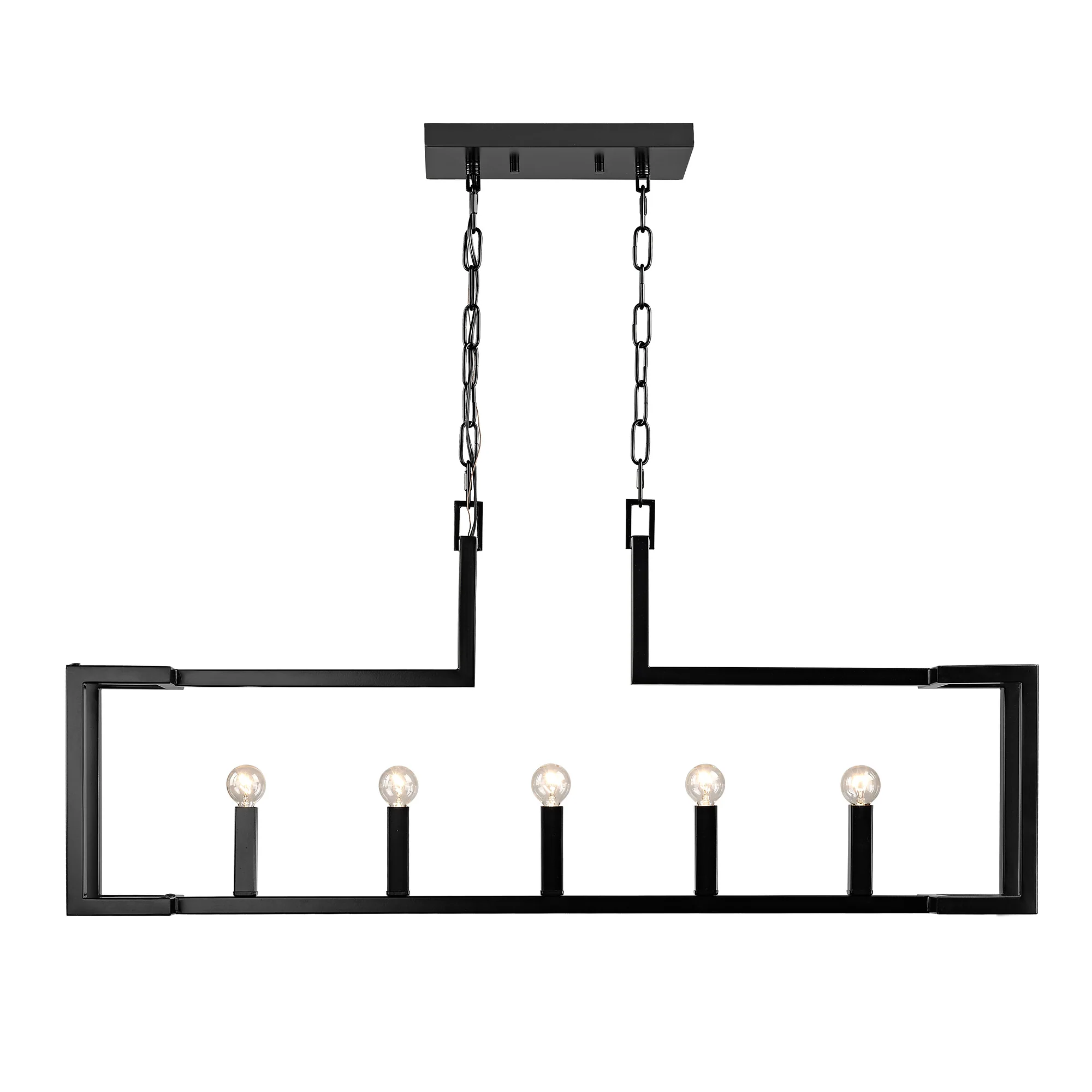 Golden Lighting Kinsington 5-light Island Light in Matte Black - Image 2