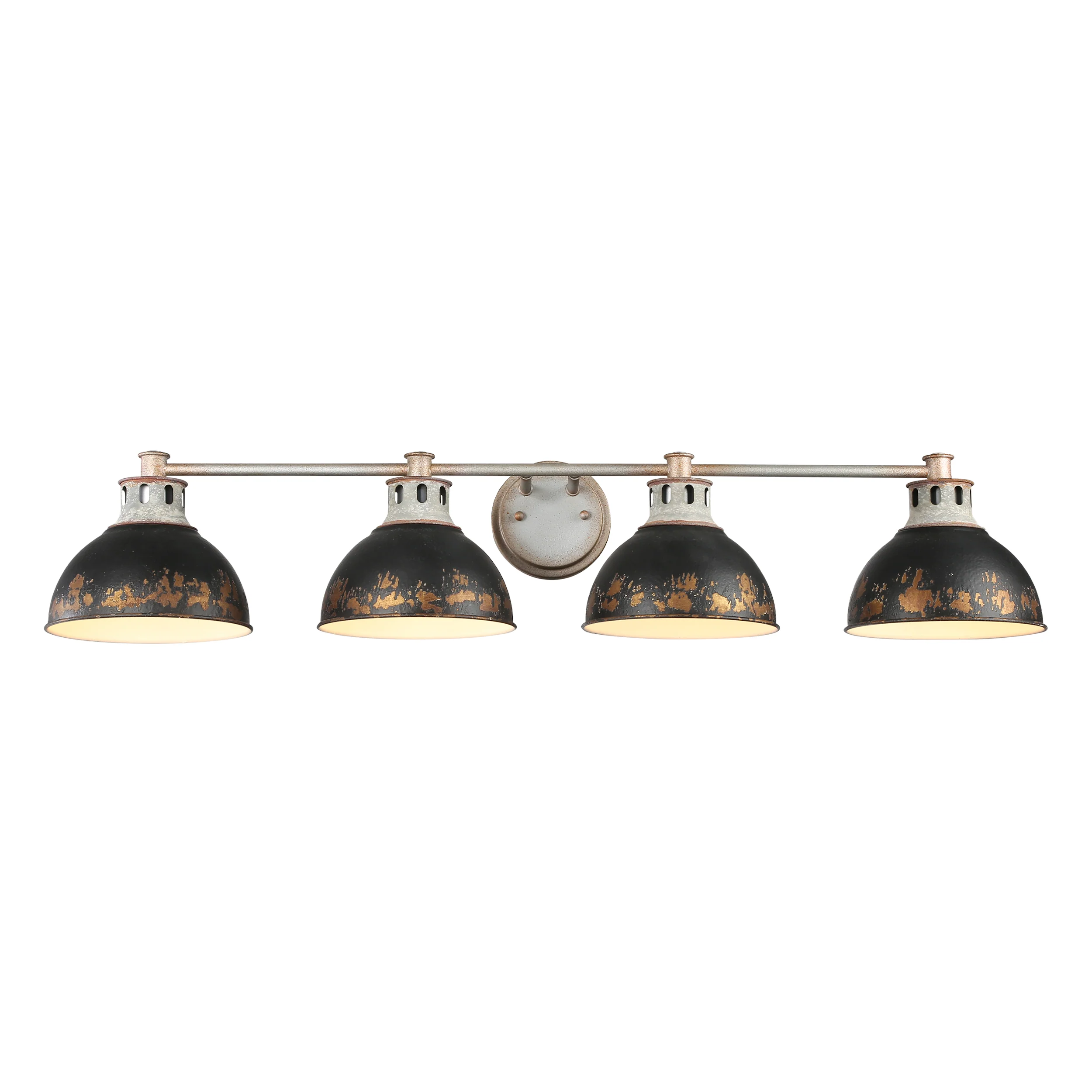 Golden Lighting Kinsley 4-light Vanity in Antique Black Iron shade - Image 2