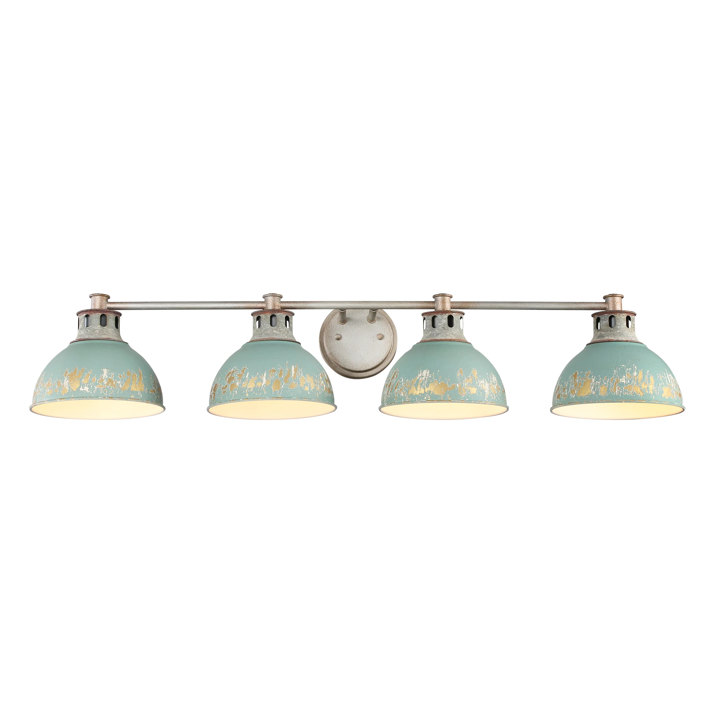 Golden Lighting Kinsley 4-light Vanity in Antique Teal shade - Image 2