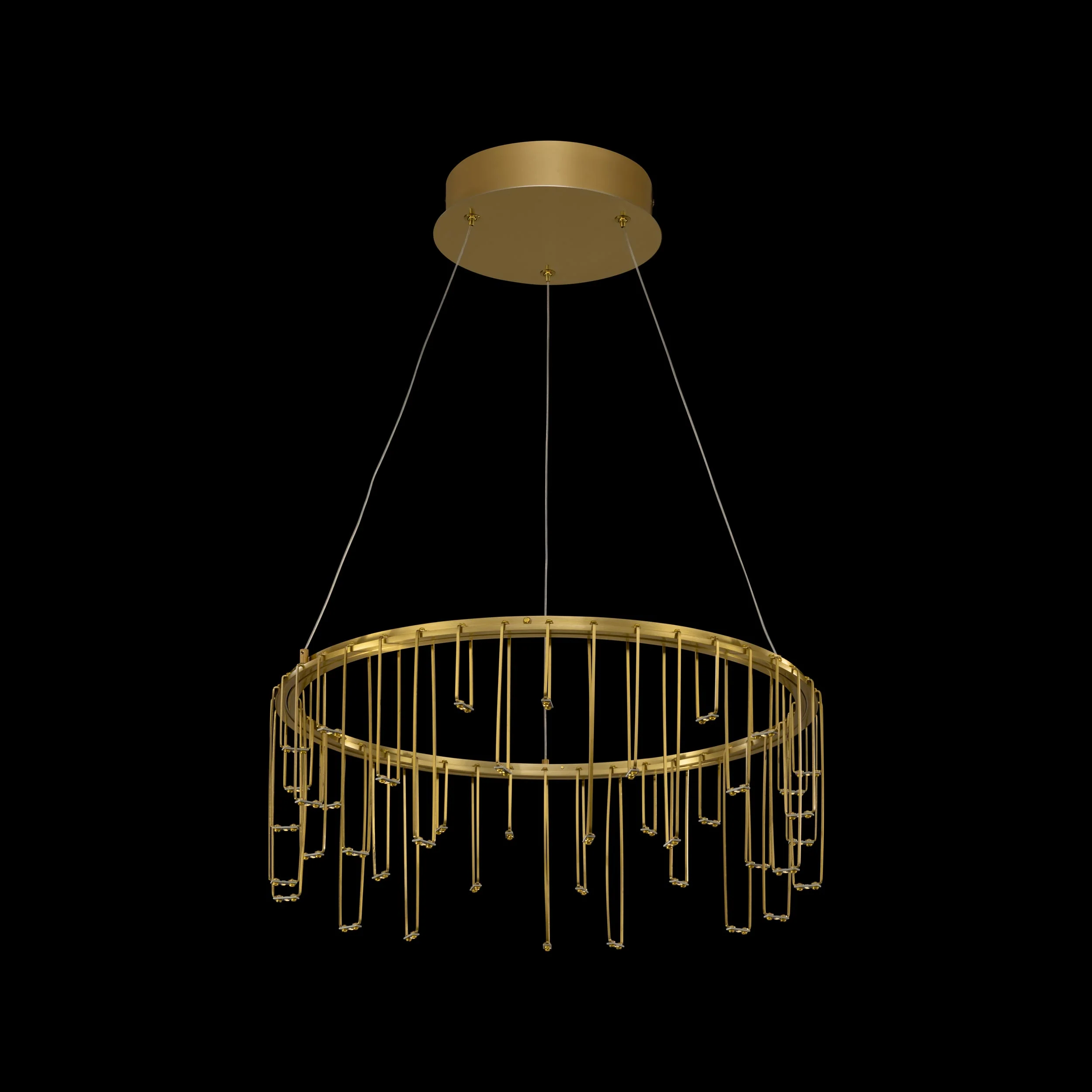 Golden Lighting Lucerna Integrated LED 14in Chandelier in Stainless Steel Gold - Image 2