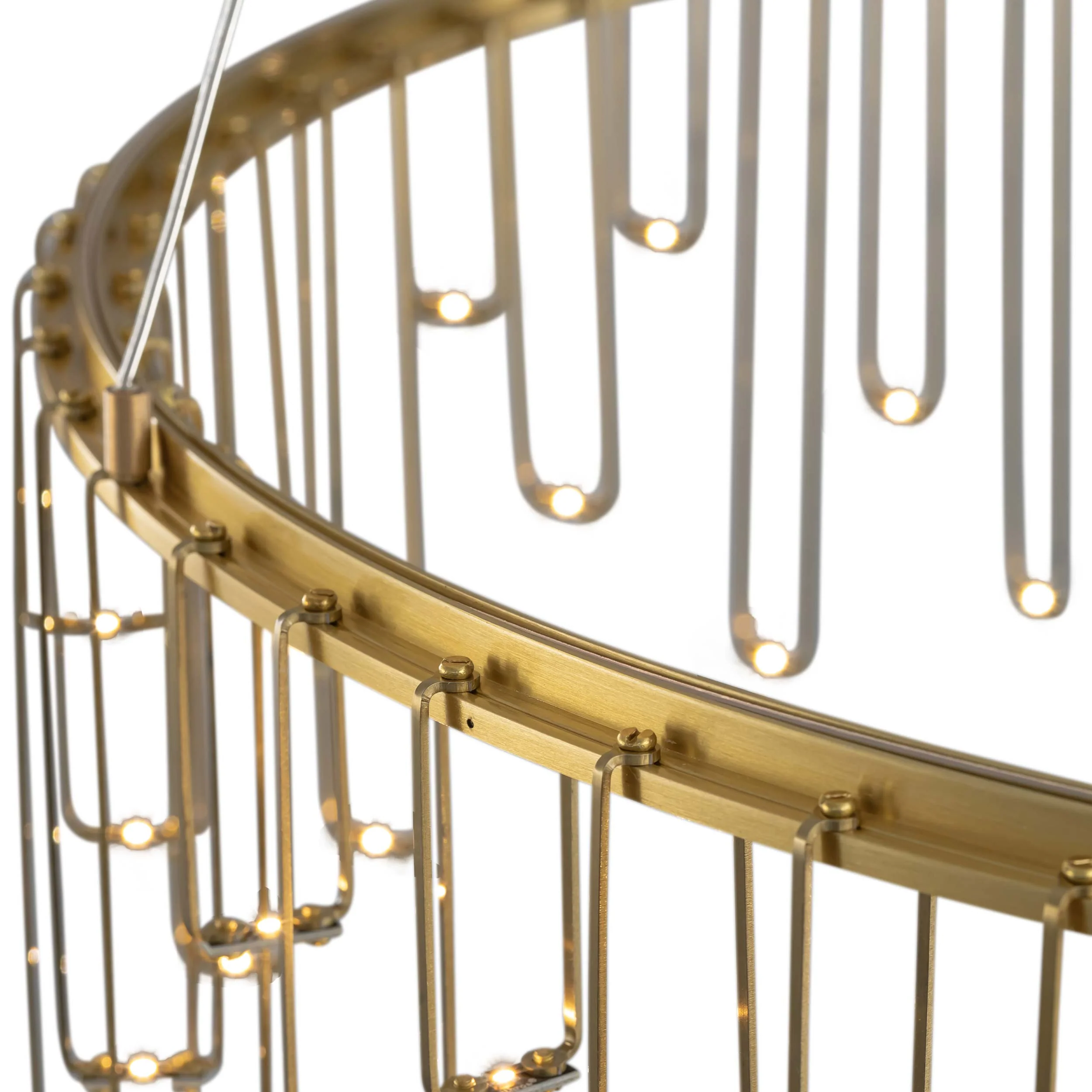 Golden Lighting Lucerna Integrated LED 26in Chandelier in Stainless Steel Gold - Image 2