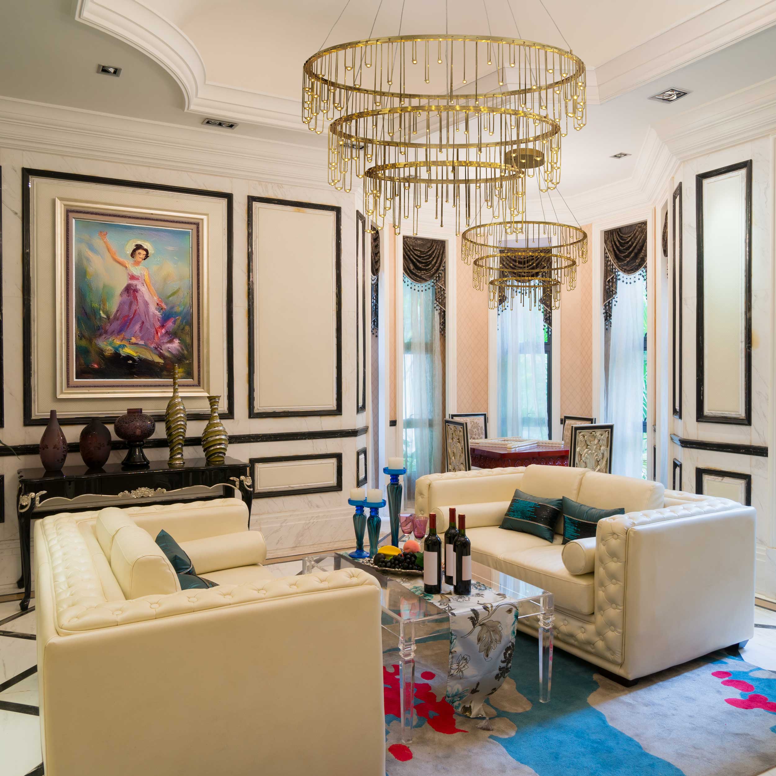 Golden Lighting Lucerna Integrated LED 3-tier Chandelier in Stainless Steel Gold - Image 2
