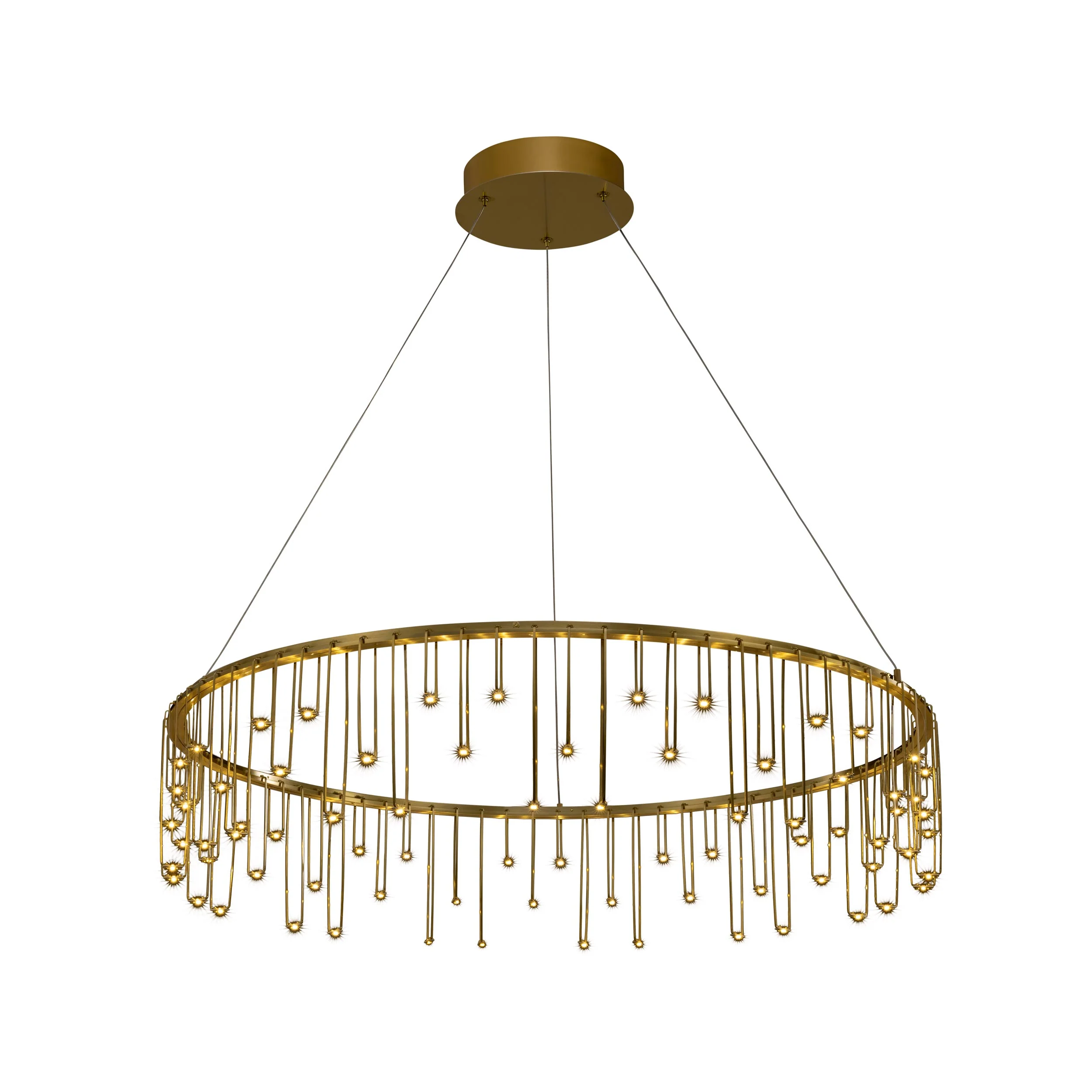 Golden Lighting Lucerna Integrated LED 32in Chandelier in Stainless Steel Gold - Image 2