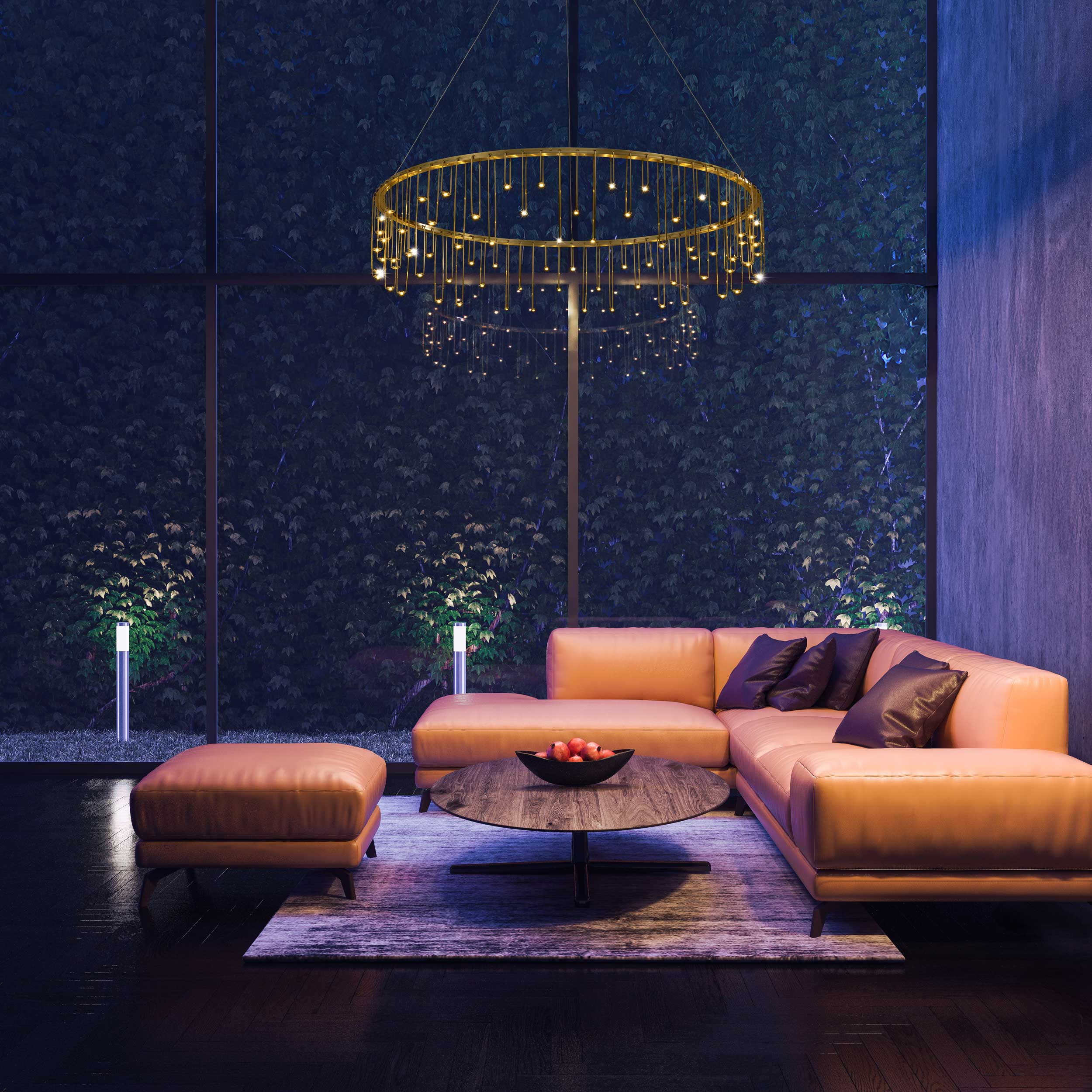 Golden Lighting Lucerna Integrated LED 39in Chandelier in Stainless Steel Gold - Image 2