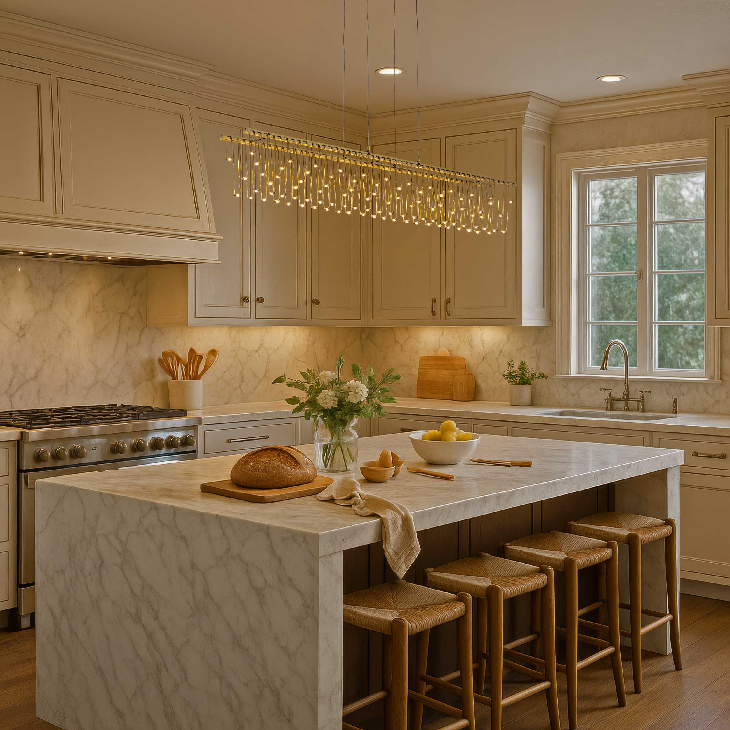 Golden Lighting Lucerna Integrated LED Island Light in Stainless Steel Gold - Image 2