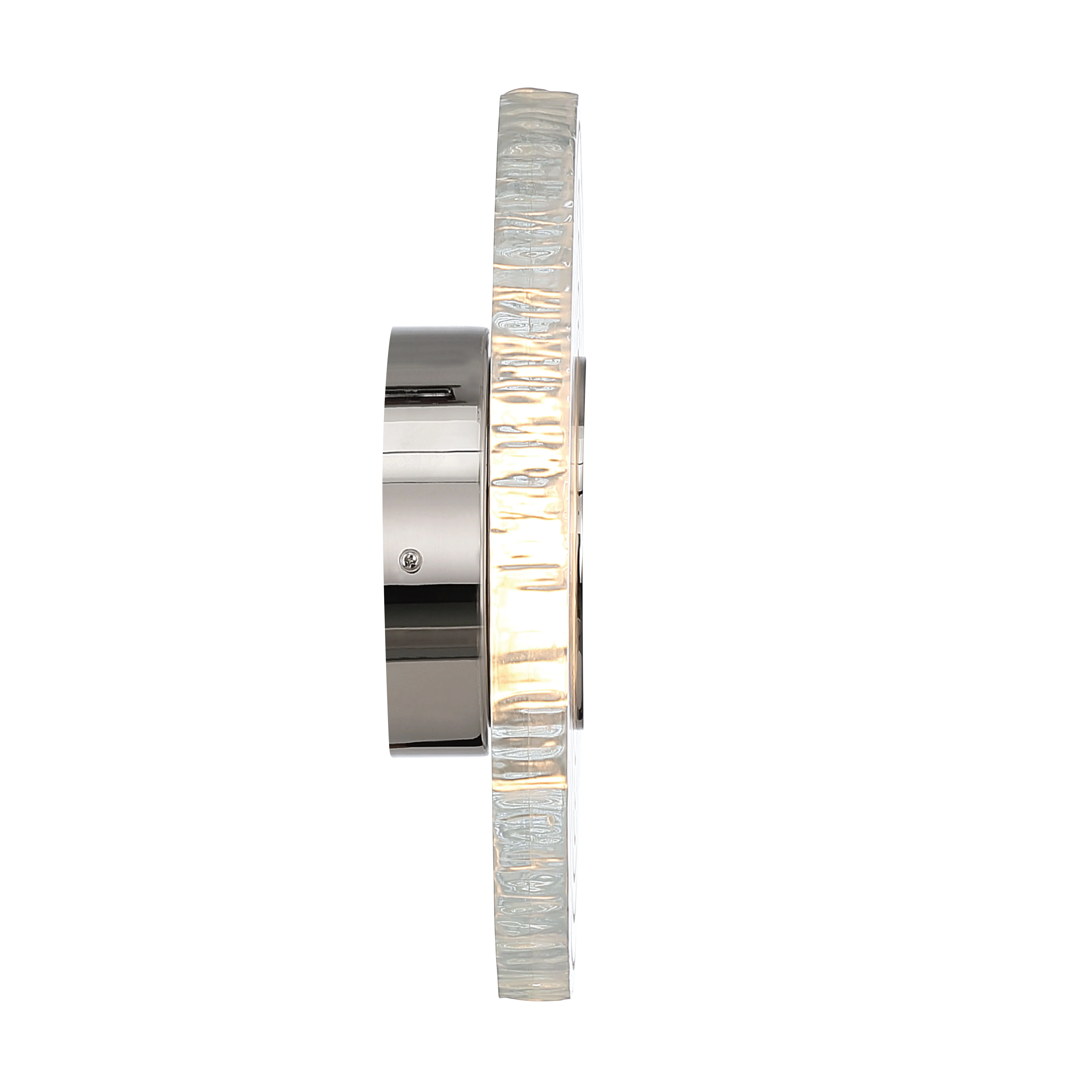 Golden Lighting Luminwood Integrated LED 12in Wall Sconce in Polished Nickel with Wood-Pressed Clear Resin - Image 2
