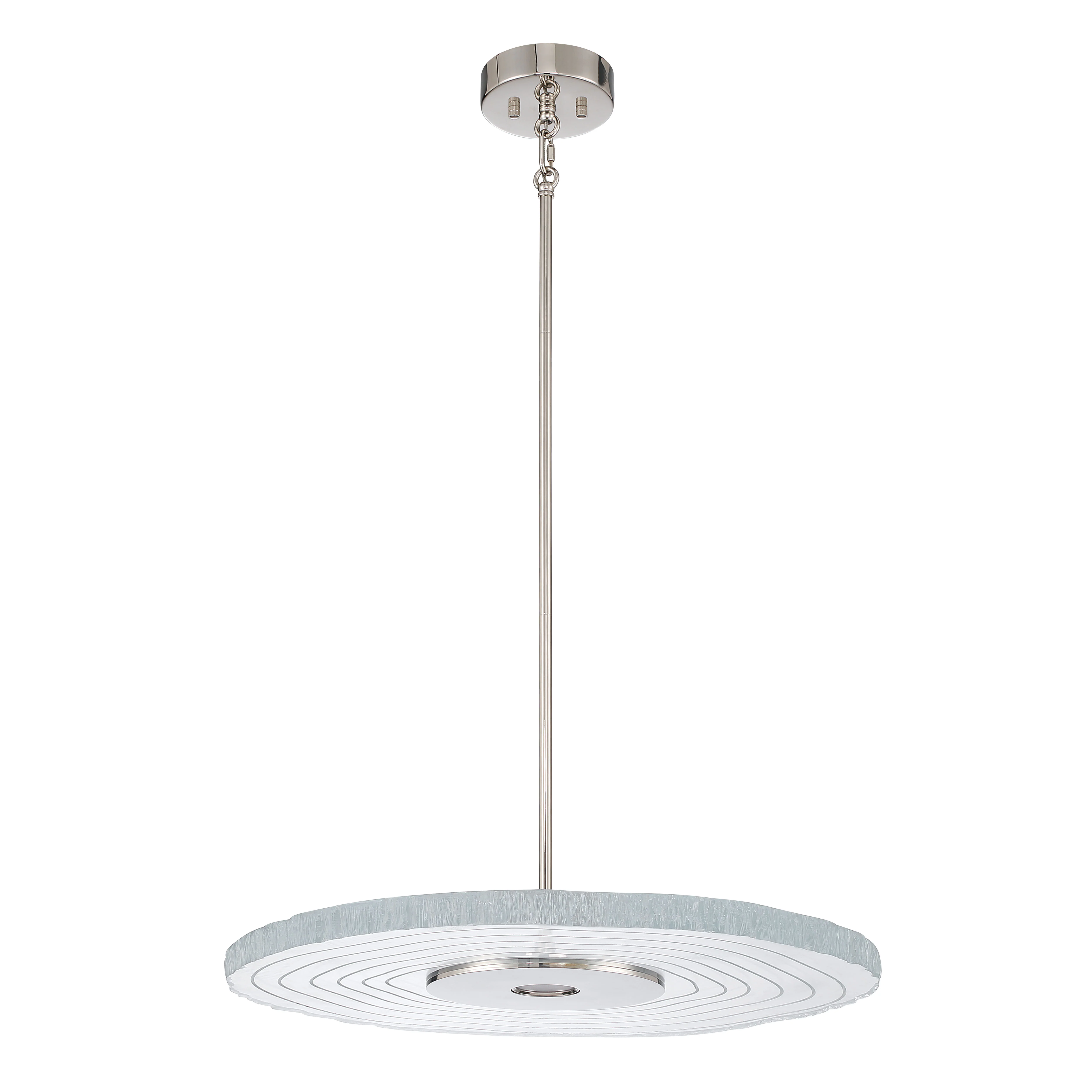 Golden Lighting Luminwood Integrated LED 24n Pendant in Polished Nickel with Wood-Pressed Clear Resin - Image 2