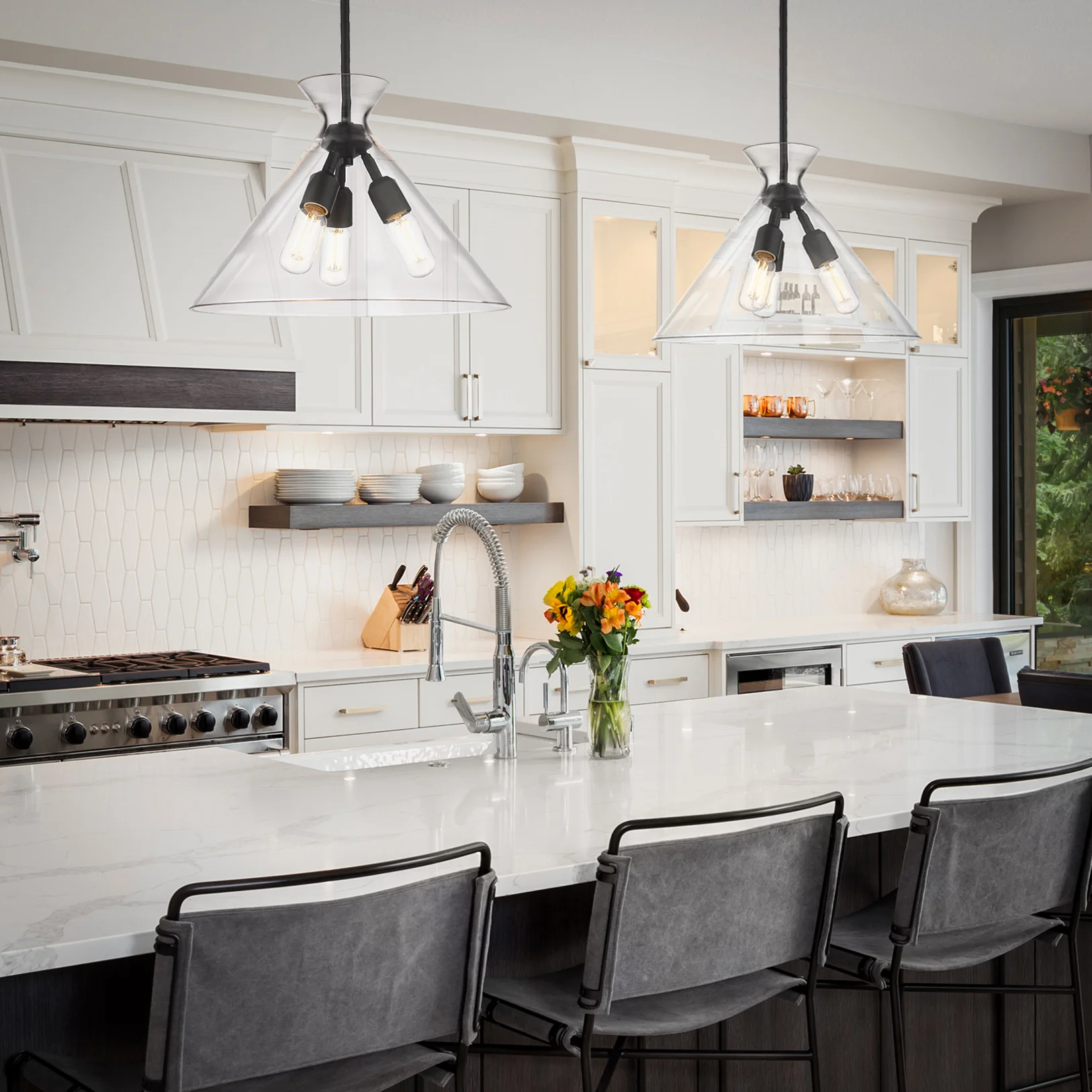 Golden Lighting Malta 3-light Pendant in Matte Black - Image 2