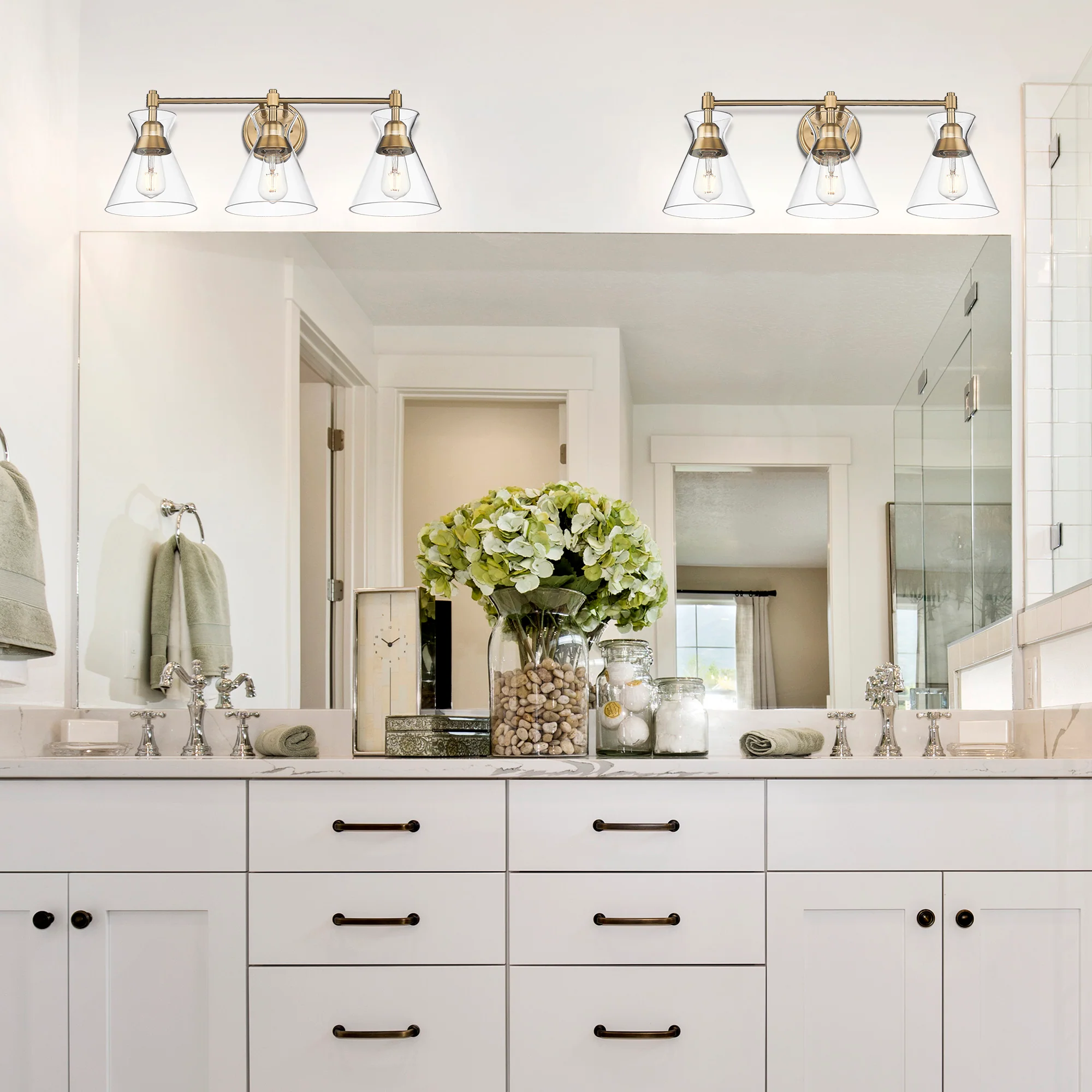 Golden Lighting Malta 3-light Vanity in Brushed Champagne Brass - Image 2