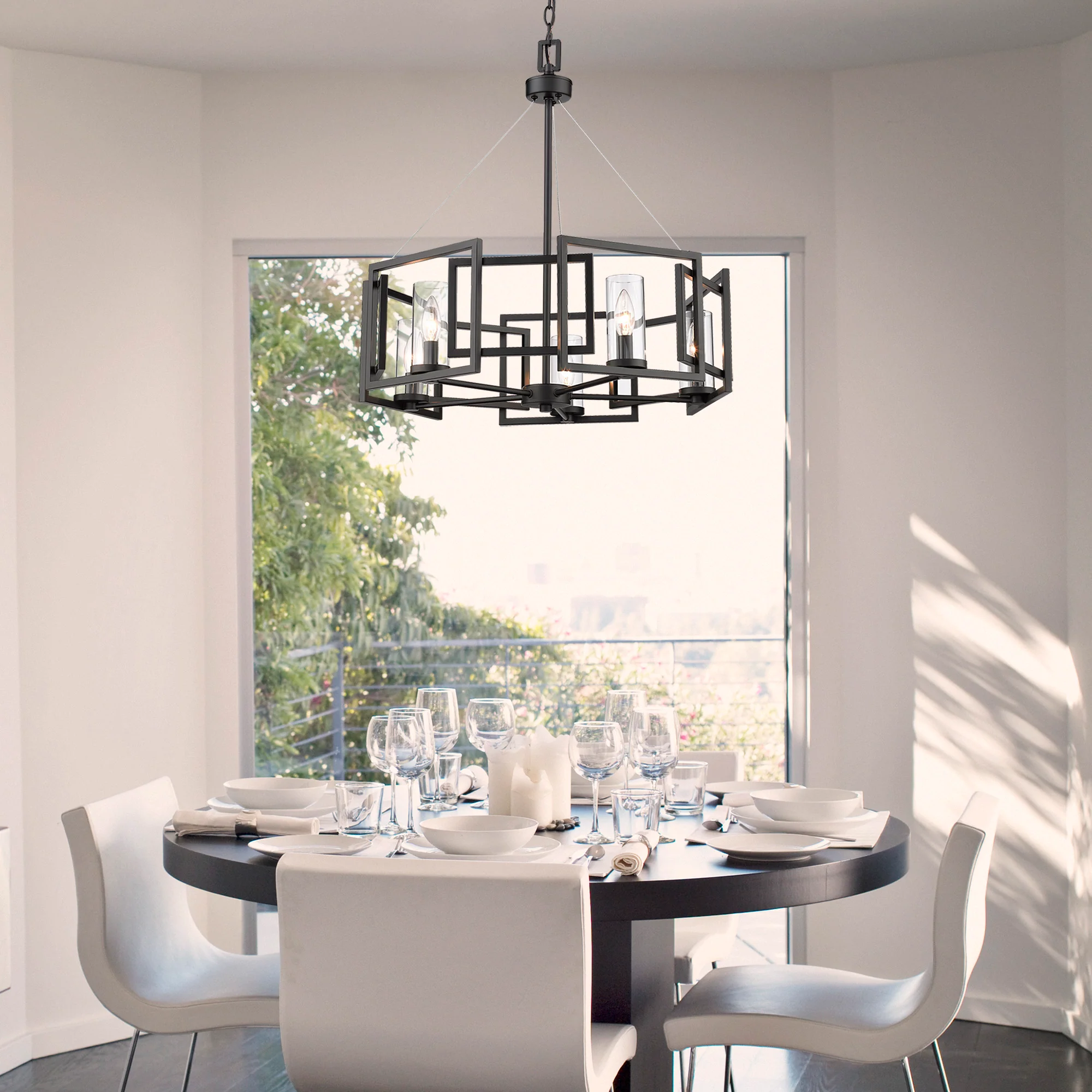 Golden Lighting Marco 5-light Chandelier in Matte Black - Image 2