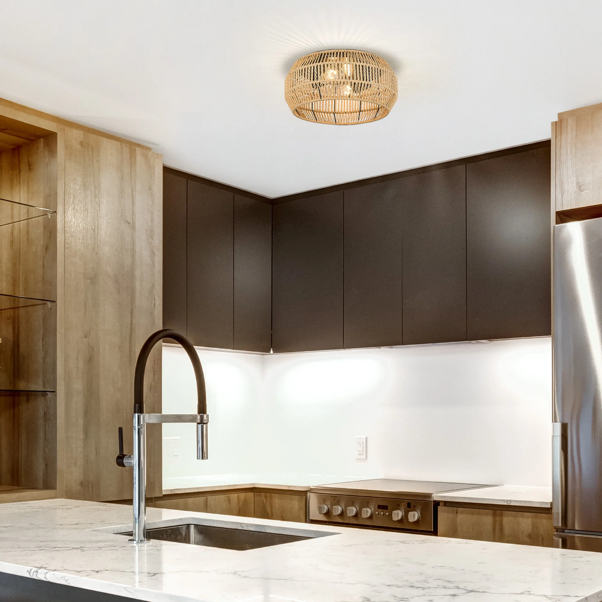 Golden Lighting Marlee 2-light Flush Mount in Matte Black - Image 2