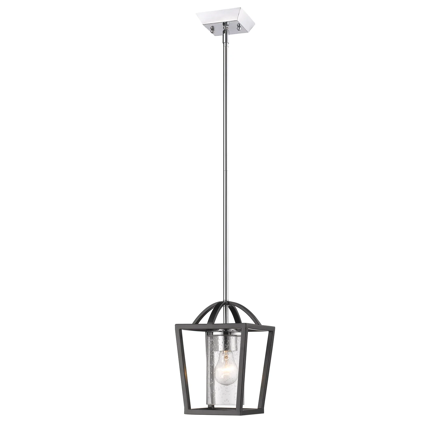 Golden Lighting Mercer 1-light Pendant in Matte Black and Chrome Accents - Image 2