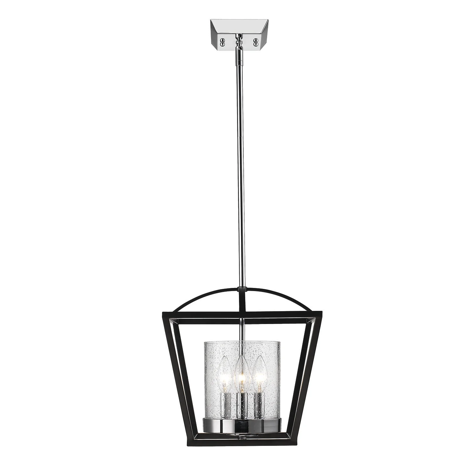 Golden Lighting Mercer 3-light Chandelier in Matte Black and Chrome Accents - Image 2