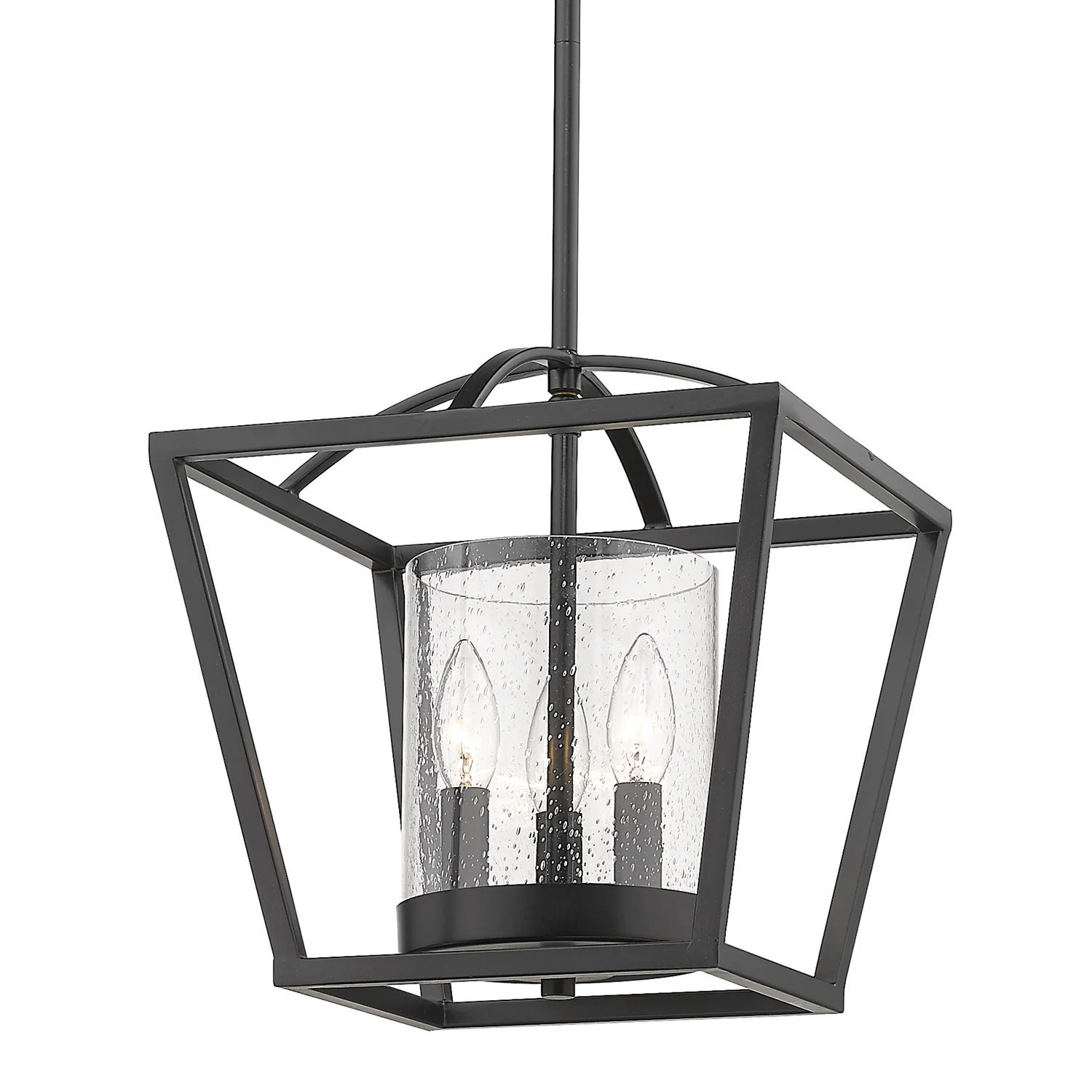 Golden Lighting Mercer 3-light Semi-Flush Mount in Matte Black - Image 2