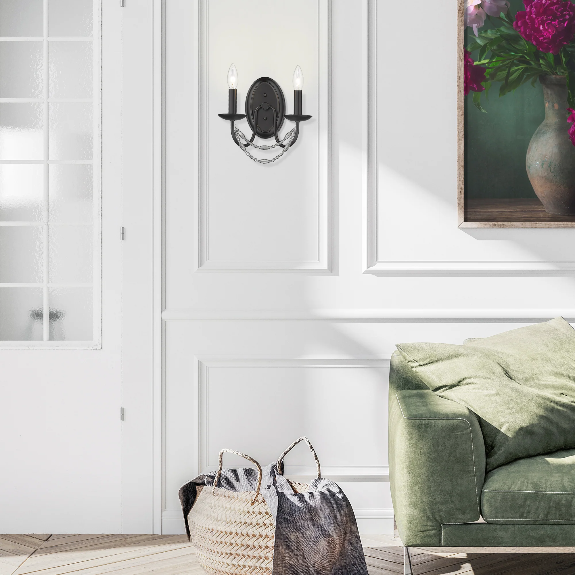 Golden Lighting Mirabella 2-light Wall Sconce in Matte Black - Image 2
