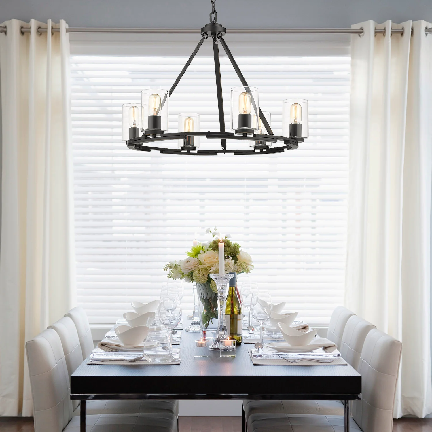 Golden Lighting Monroe 6-light Chandelier in Matte Black - Image 2