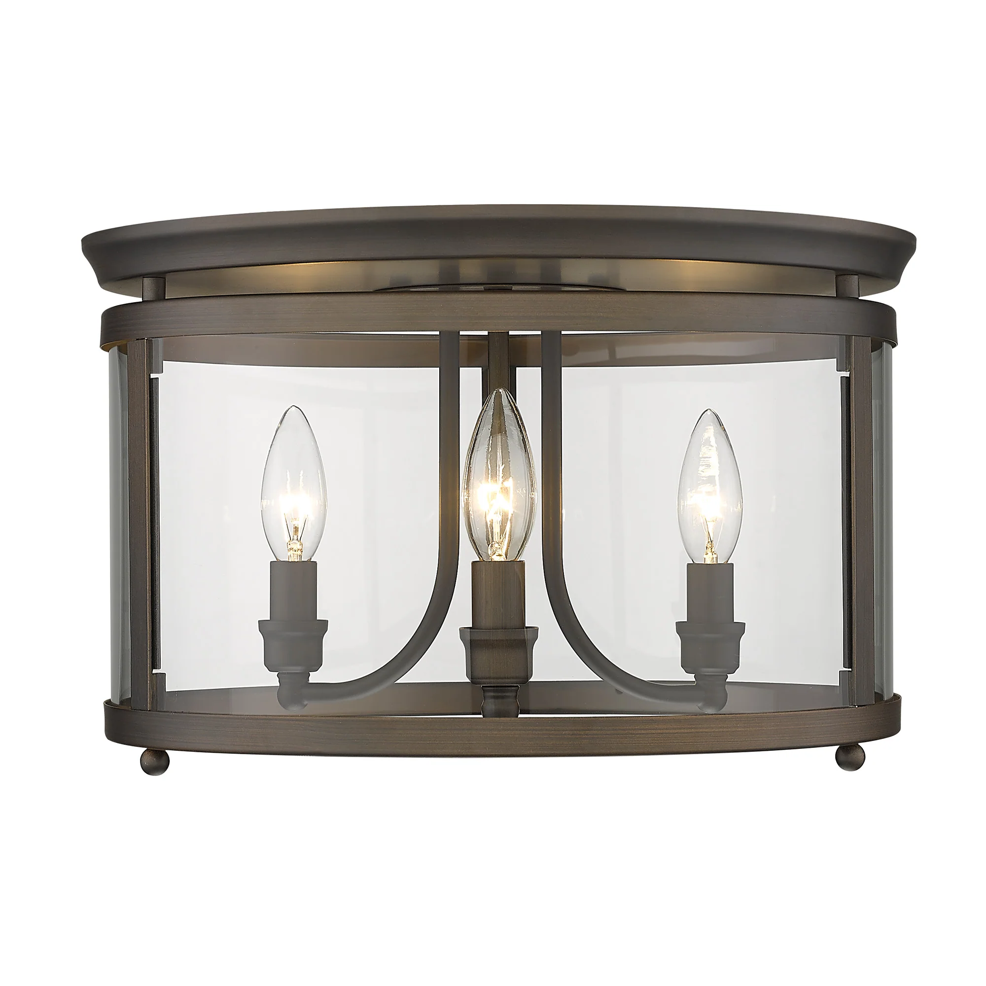 Golden Lighting Payton 3-light Flush Mount in Rubbed Bronze - Image 2