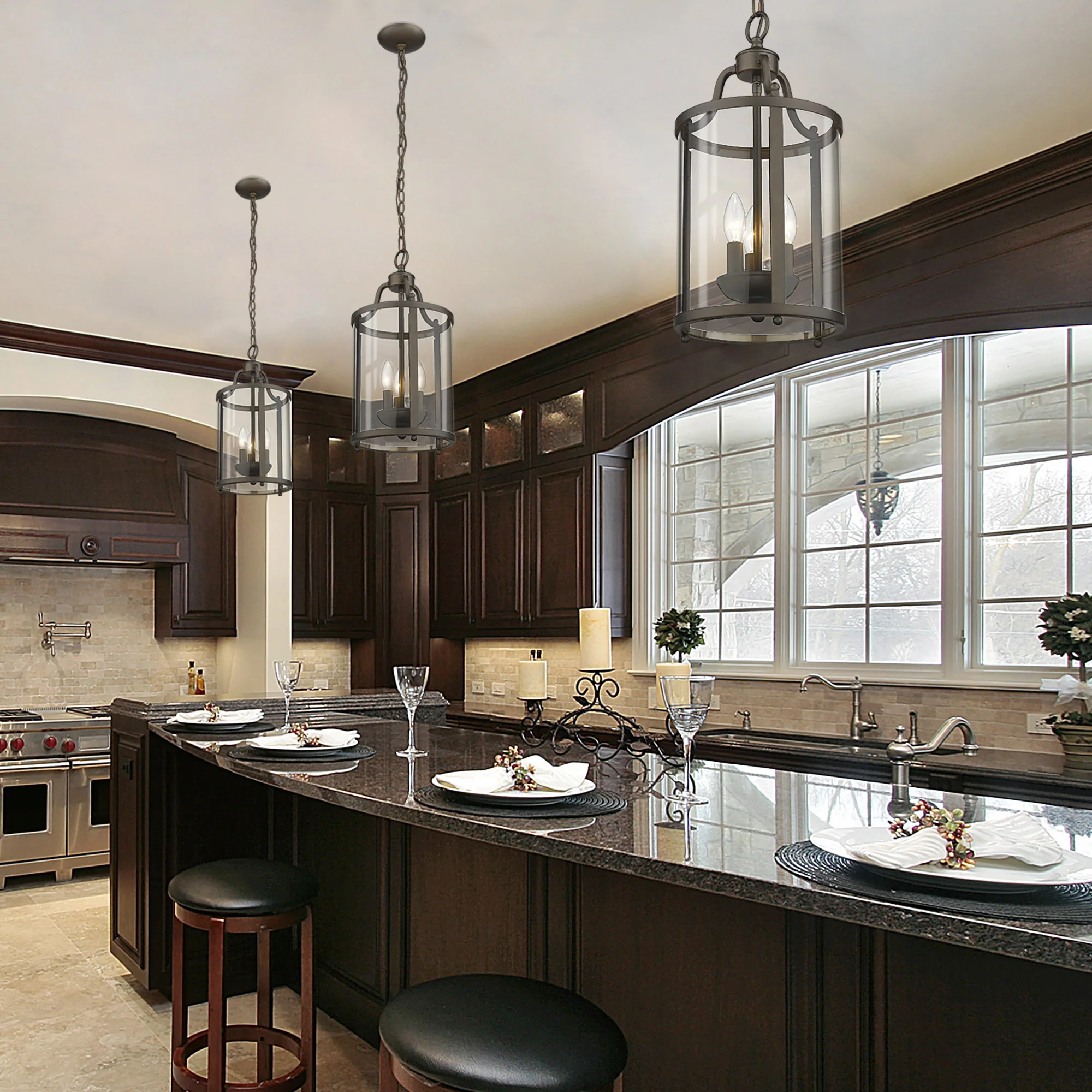 Golden Lighting Payton 3-light Pendant in Rubbed Bronze - Image 2