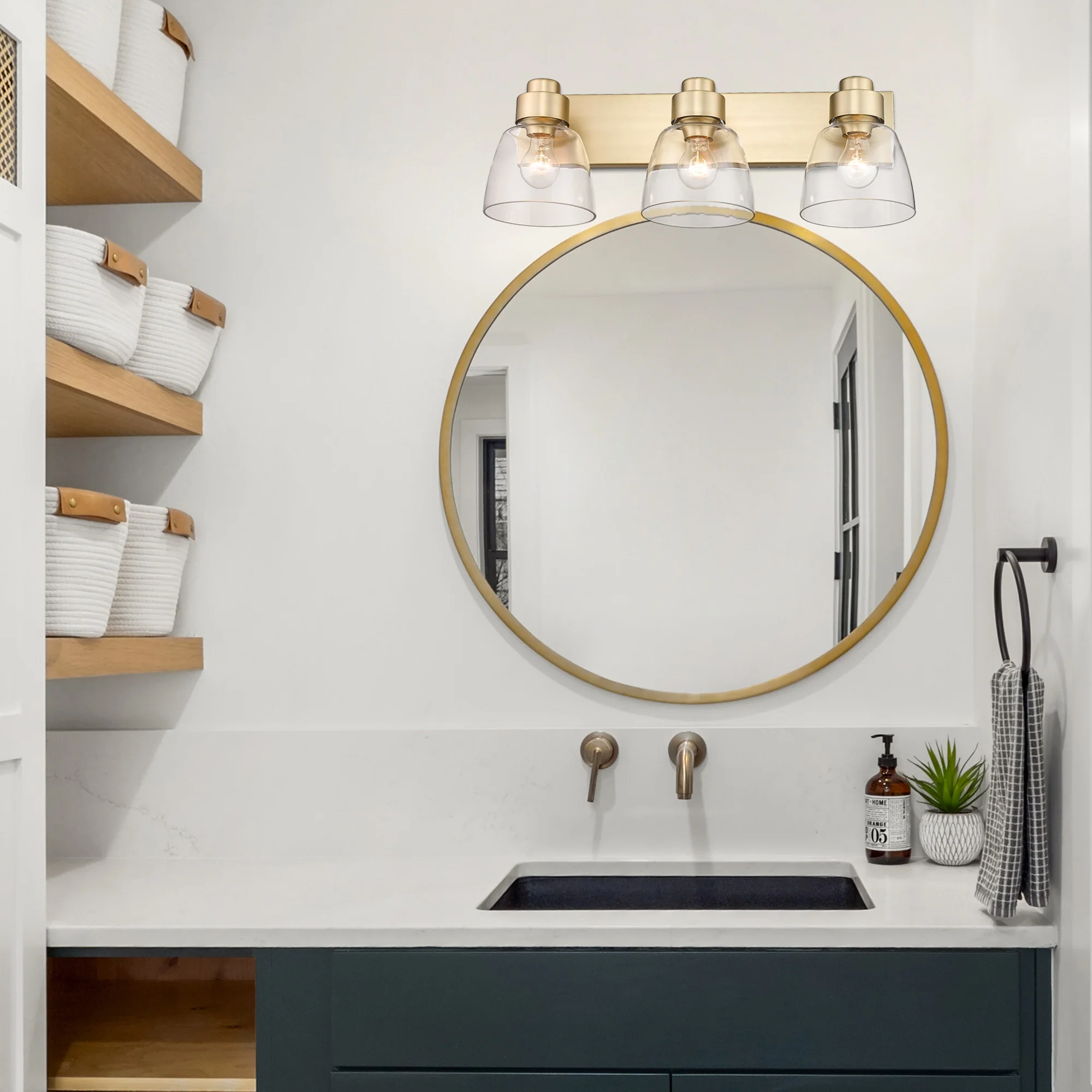 Golden Lighting Remy 3-light Vanity in Brushed Champagne Brass - Image 2