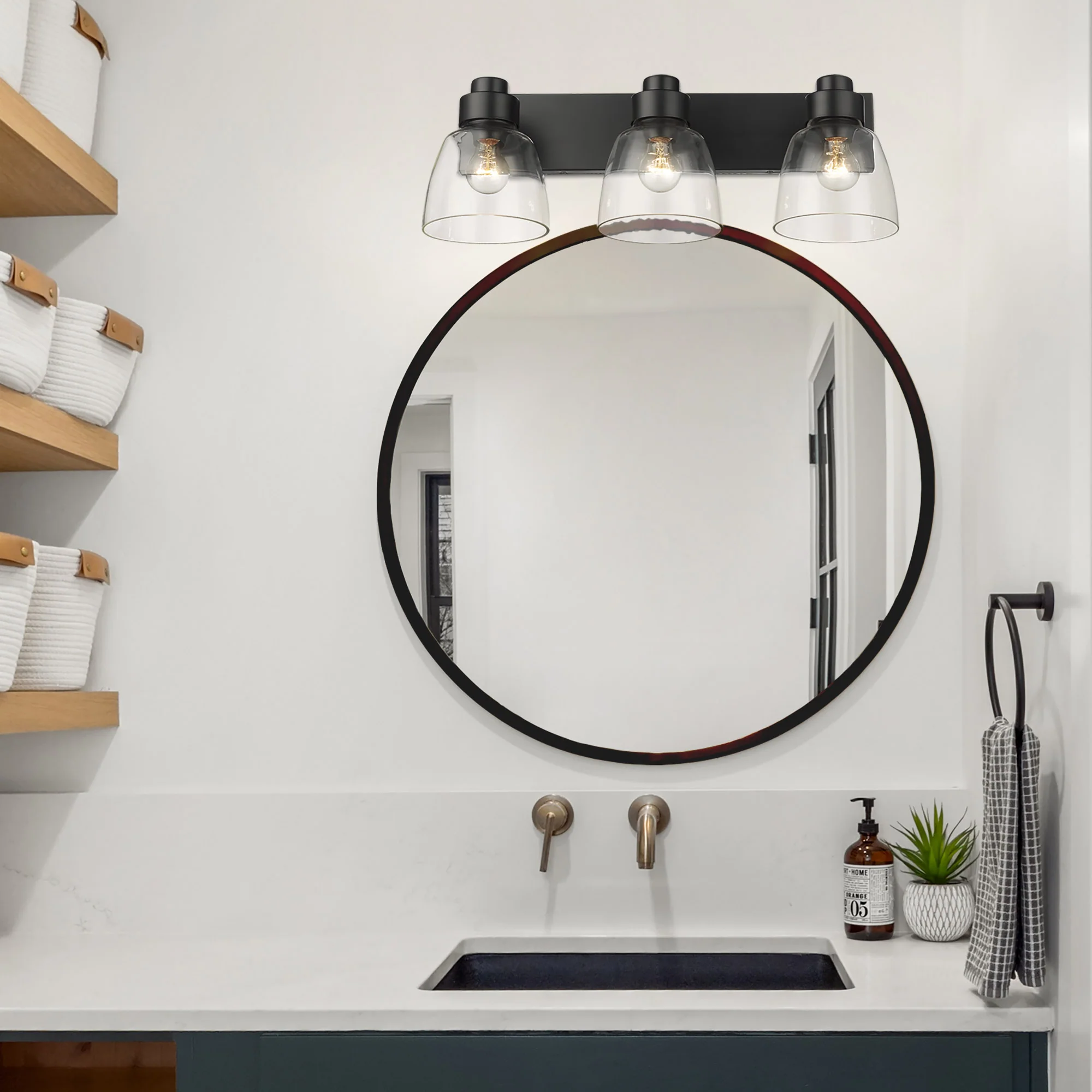 Golden Lighting Remy 3-light Vanity in Matte Black - Image 2