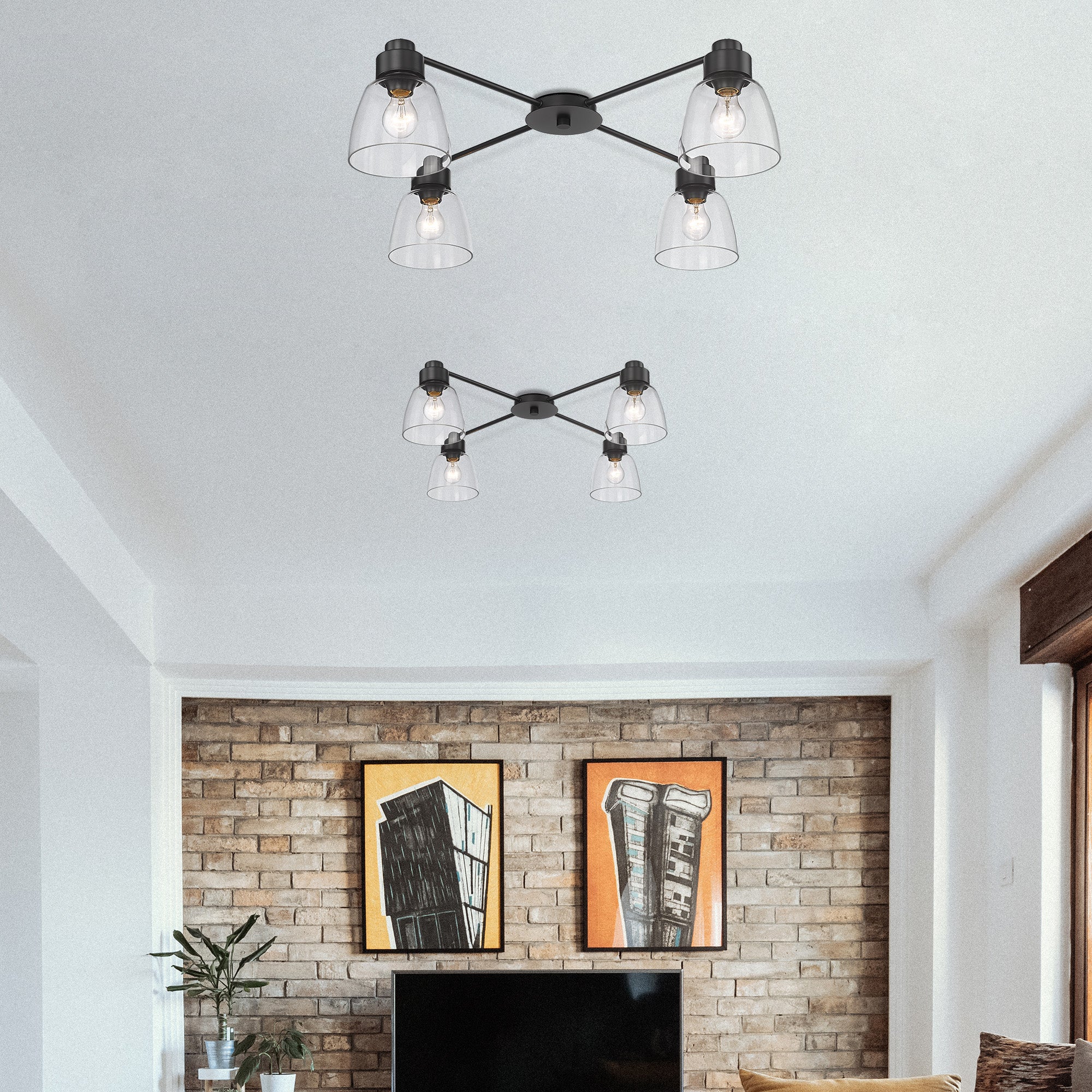 Golden Lighting Remy 4-light Flush Mount in Matte Black - Image 2