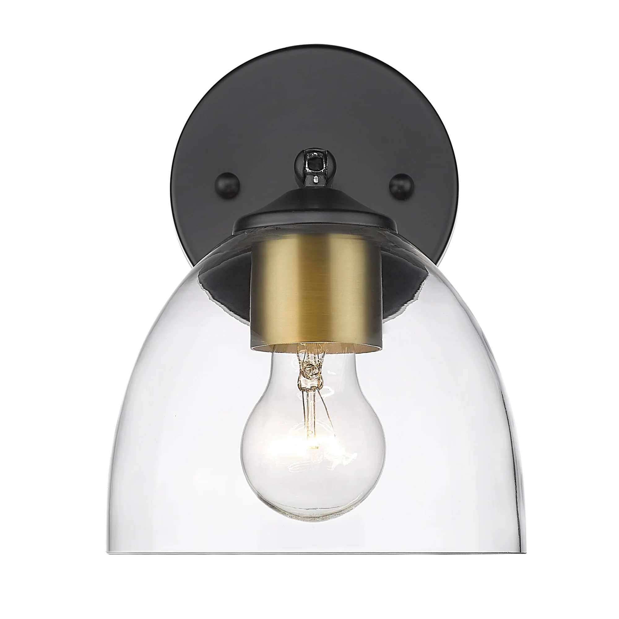 Golden Lighting Roxie 1-light Wall Sconce in Matte Black and Brushed Champagne Brass Accents - Image 2