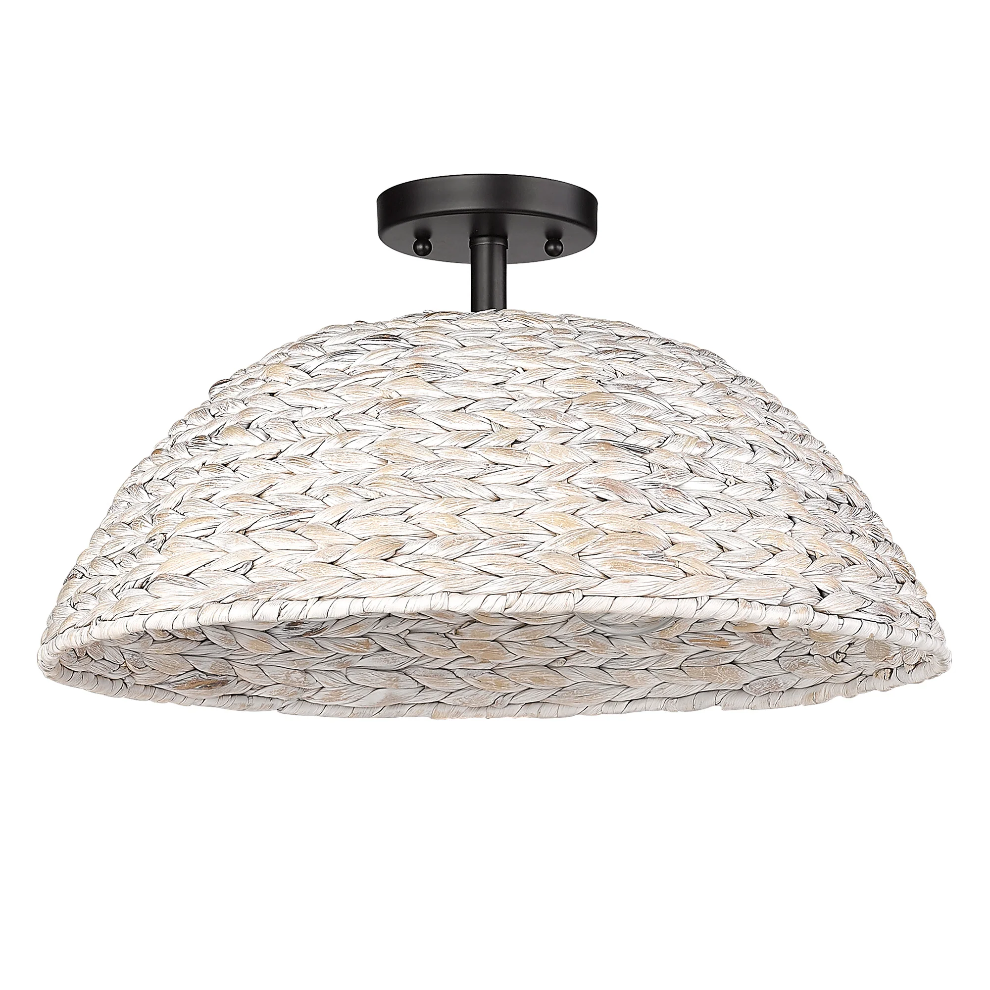 Golden Lighting Rue 3-light Semi-Flush Mount in Matte Black and Rubbed Bronze shade - Image 2