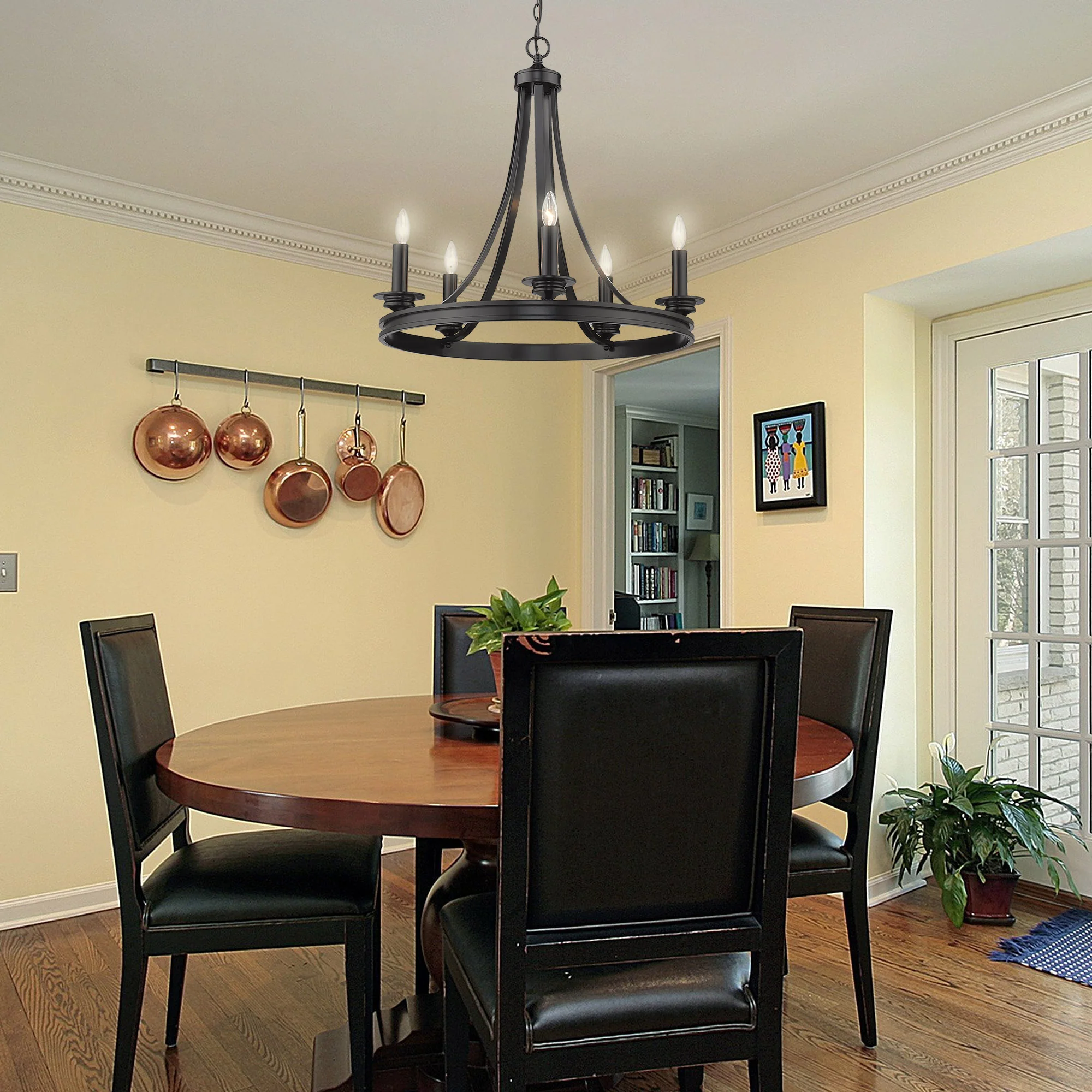 Golden Lighting Saldano 5-light Chandelier in Matte Black - Image 2