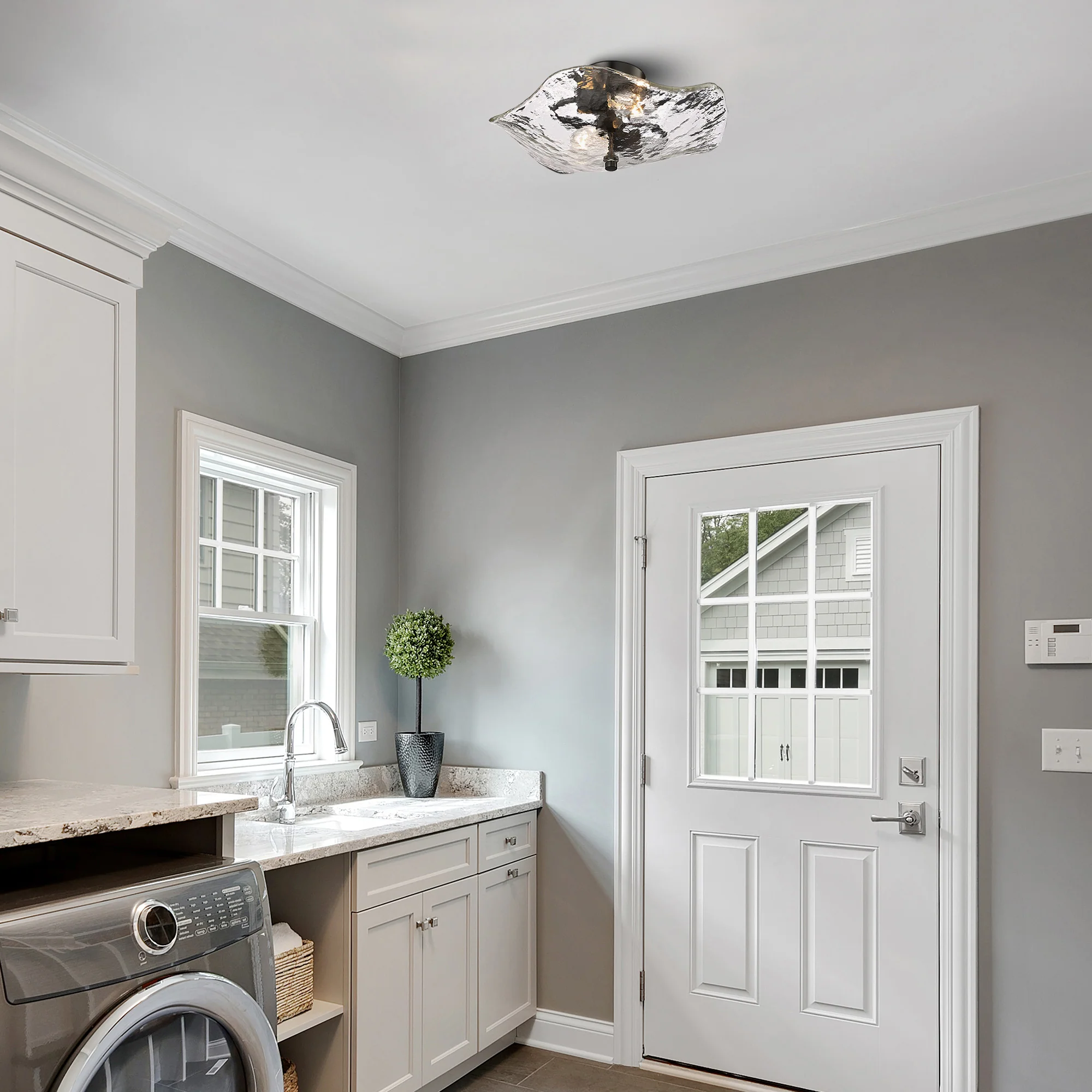 Golden Lighting Samara 2-light Semi-Flush Mount in Matte Black - Image 2