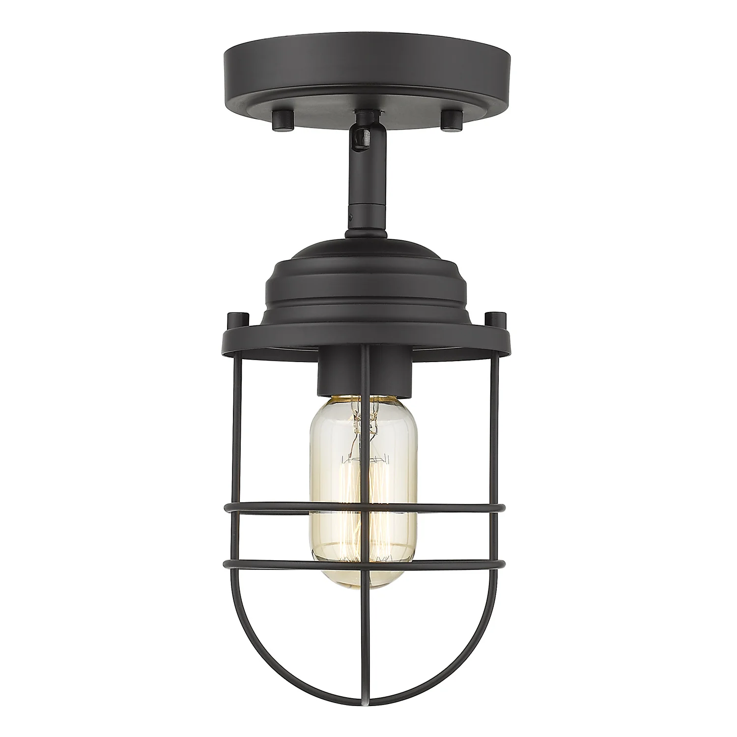 Golden Lighting Seaport 1-light Semi-Flush Mount in Matte Black - Image 2