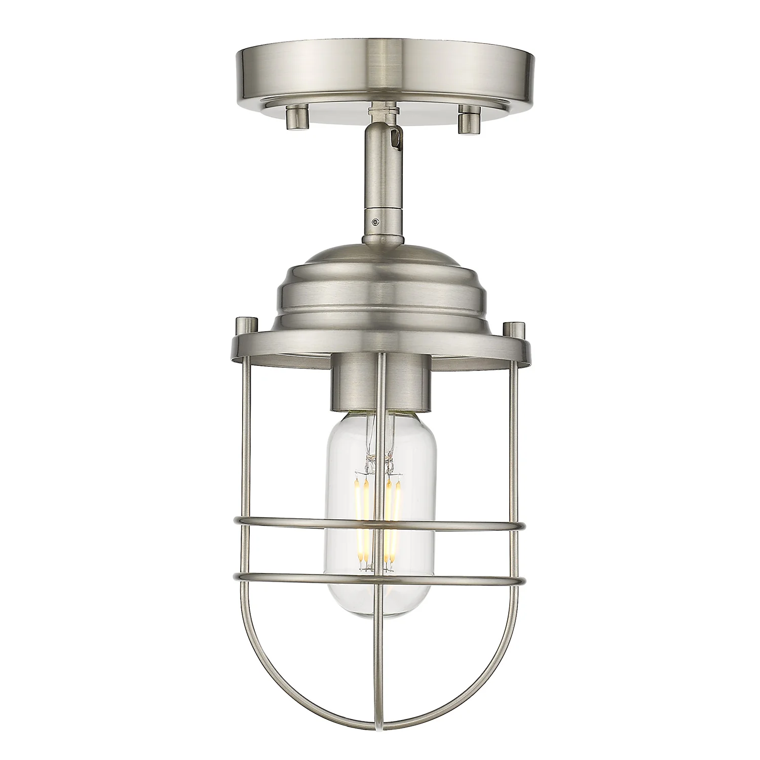 Golden Lighting Seaport 1-light Semi-Flush Mount in Pewter - Image 2