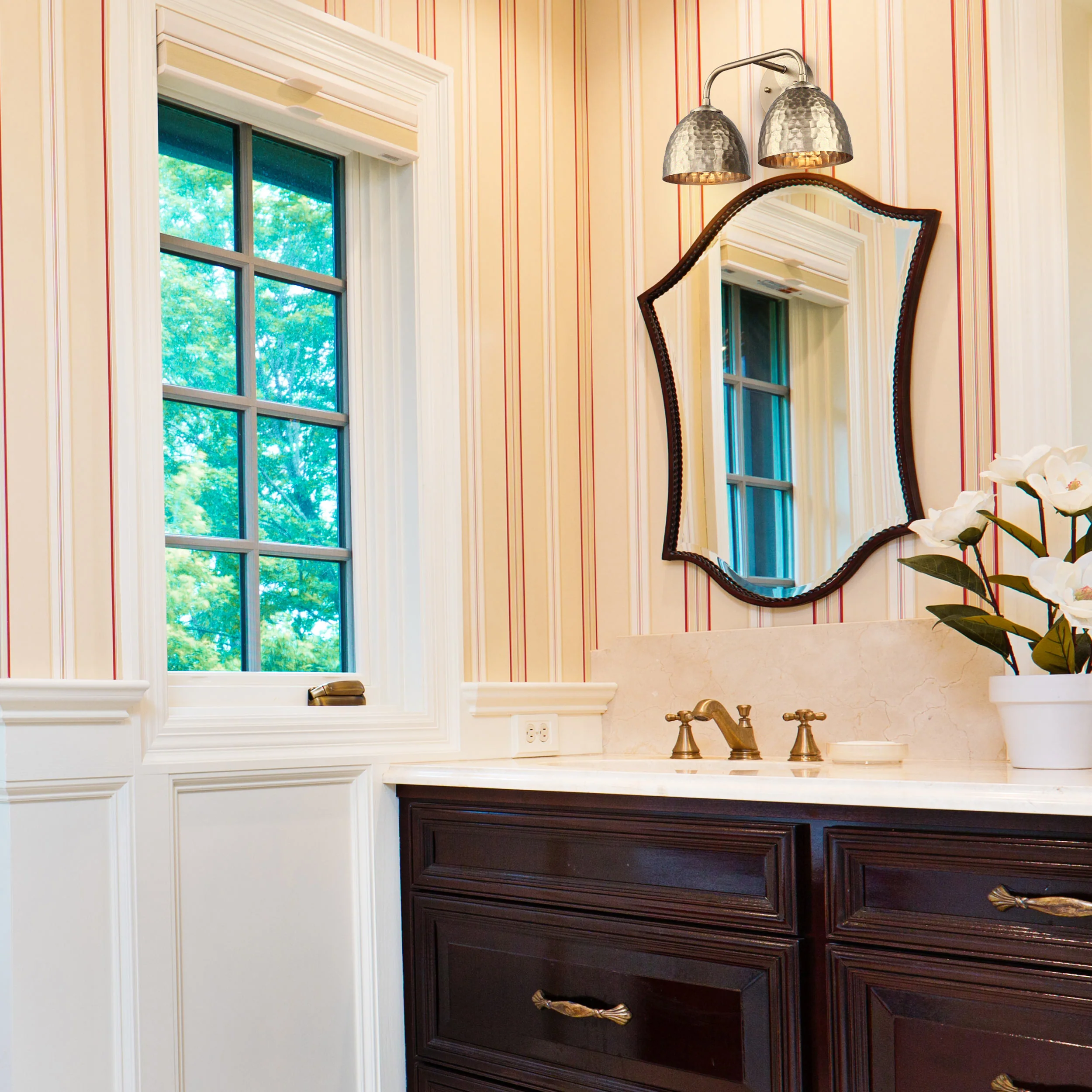 Golden Lighting Shepard 2-light Vanity in Modern Brass and Modern Brass shade - Image 2