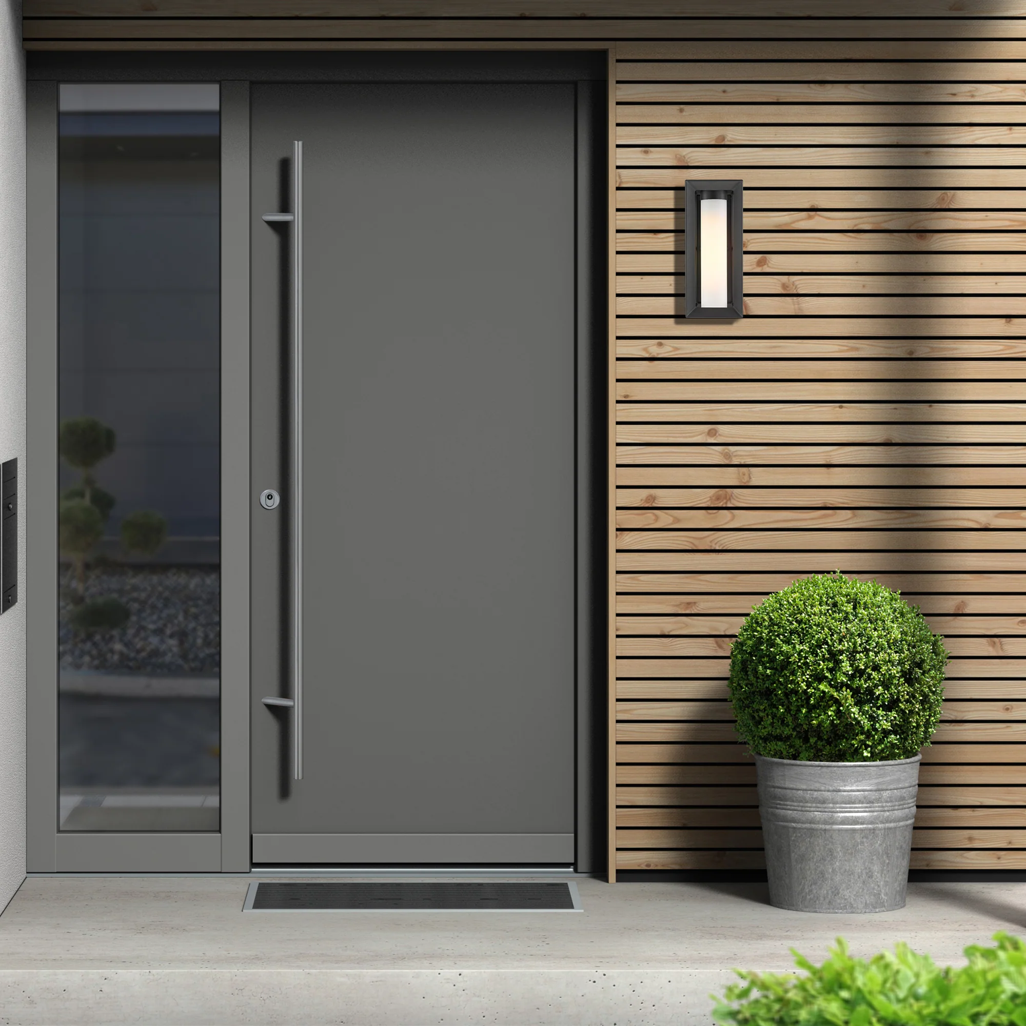 Golden Lighting Smyth 1-light Outdoor Wall in Natural Black and Opal Glass - Image 2
