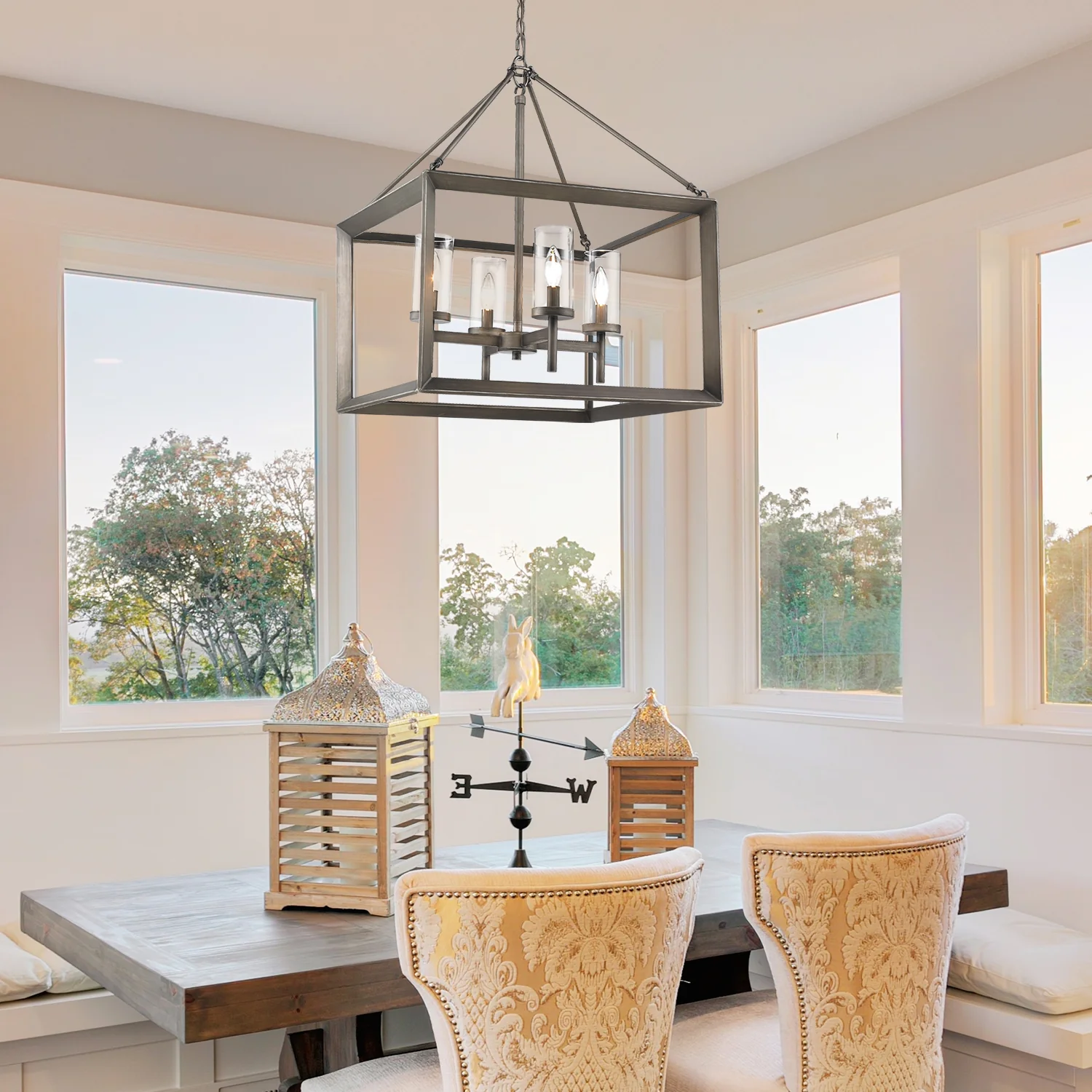 Golden Lighting Smyth 4-light Chandelier in Gunmetal Bronze - Image 2